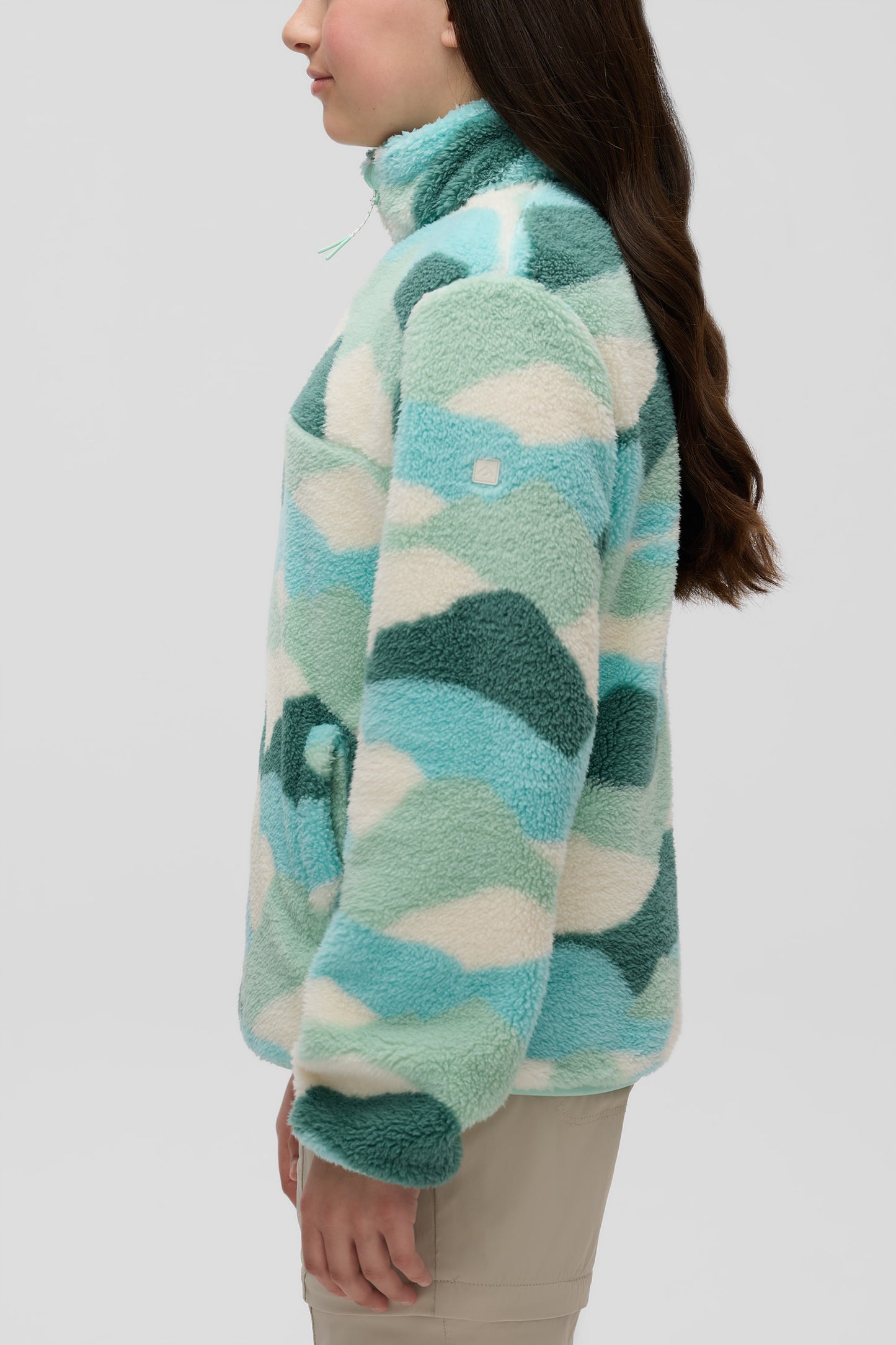 Chandail ultradoux en sherpa - Ado fille && VERT/MULTI