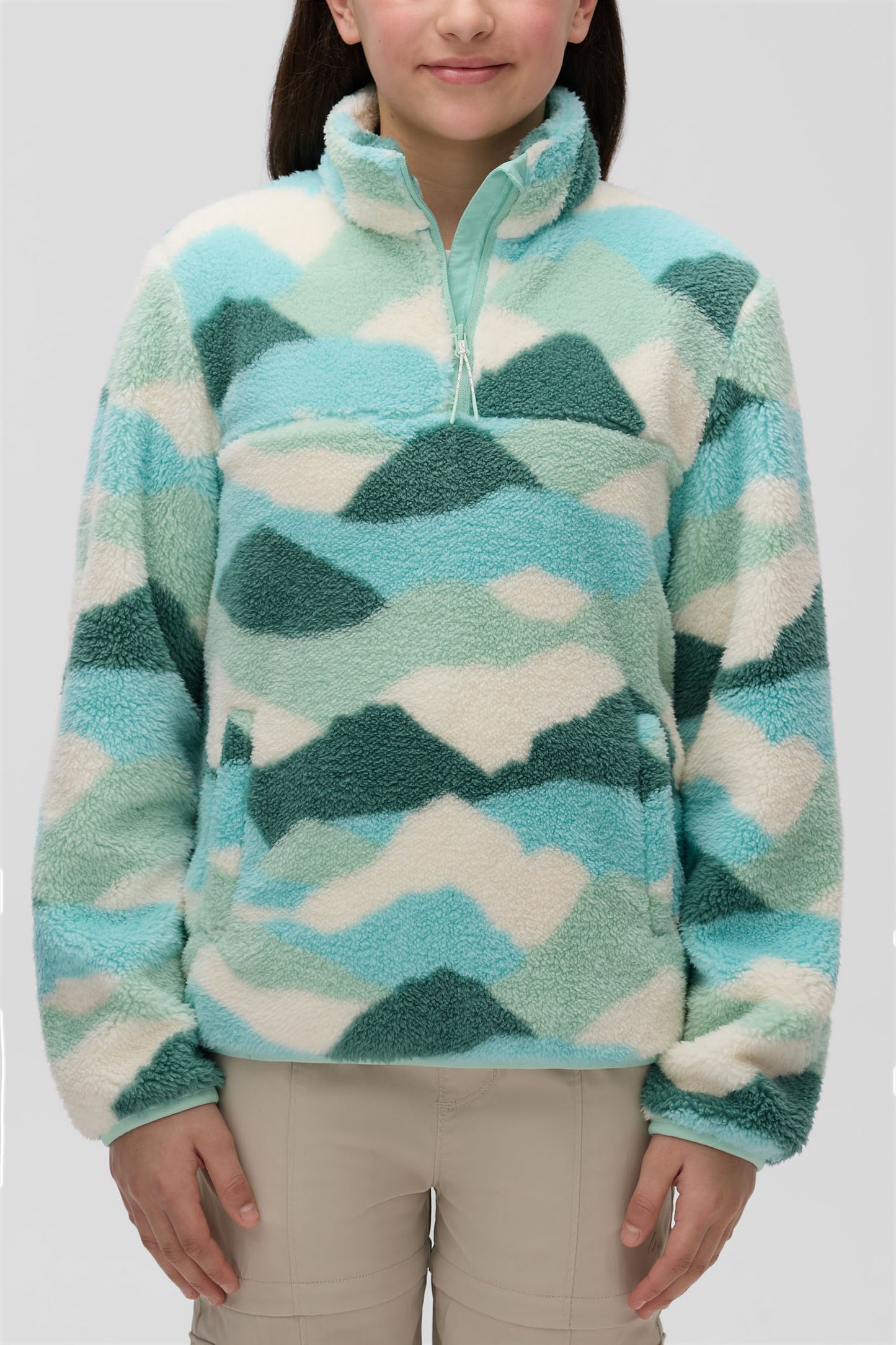 Chandail ultradoux en sherpa - Ado fille && VERT/MULTI