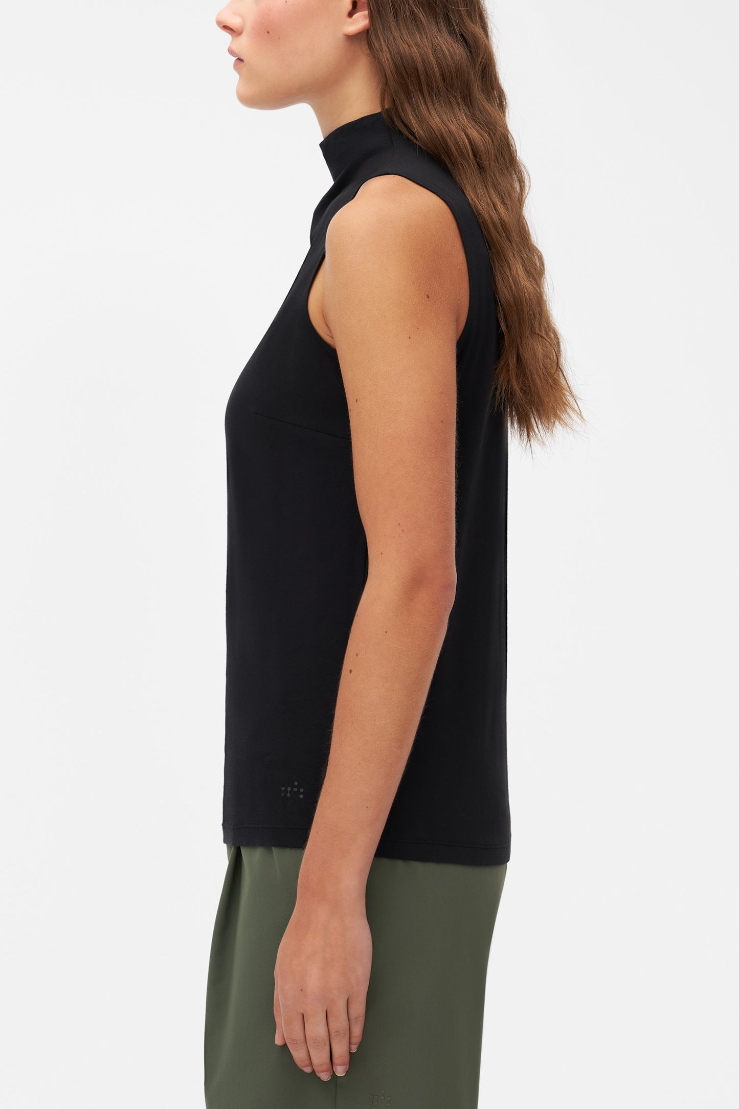 Camisole à col montant à séchage rapide - Femme && GRIS FONCE