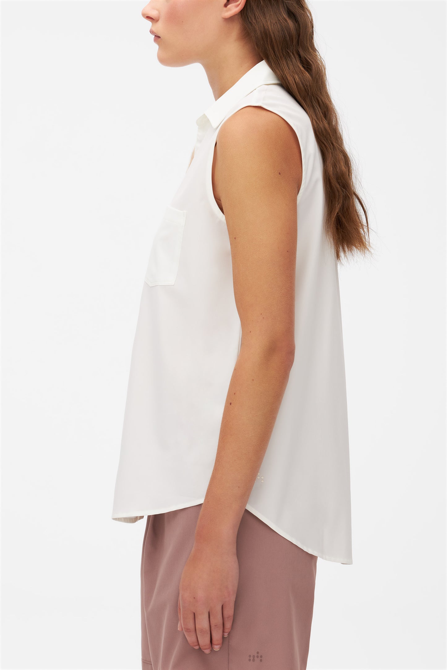 Chemise sans manches antifroissement - Femme && BLANC
