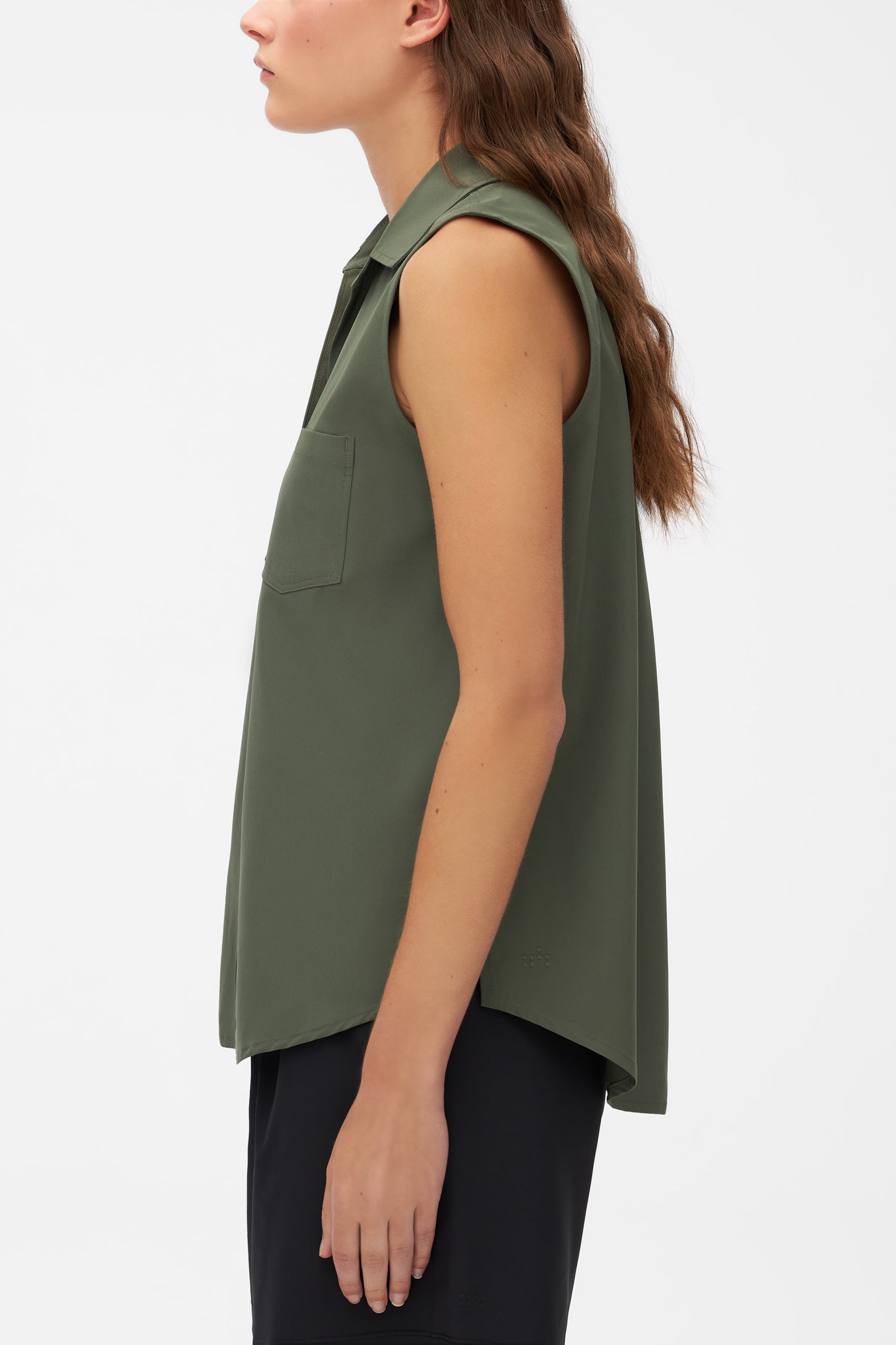 Chemise sans manches antifroissement - Femme && VERT
