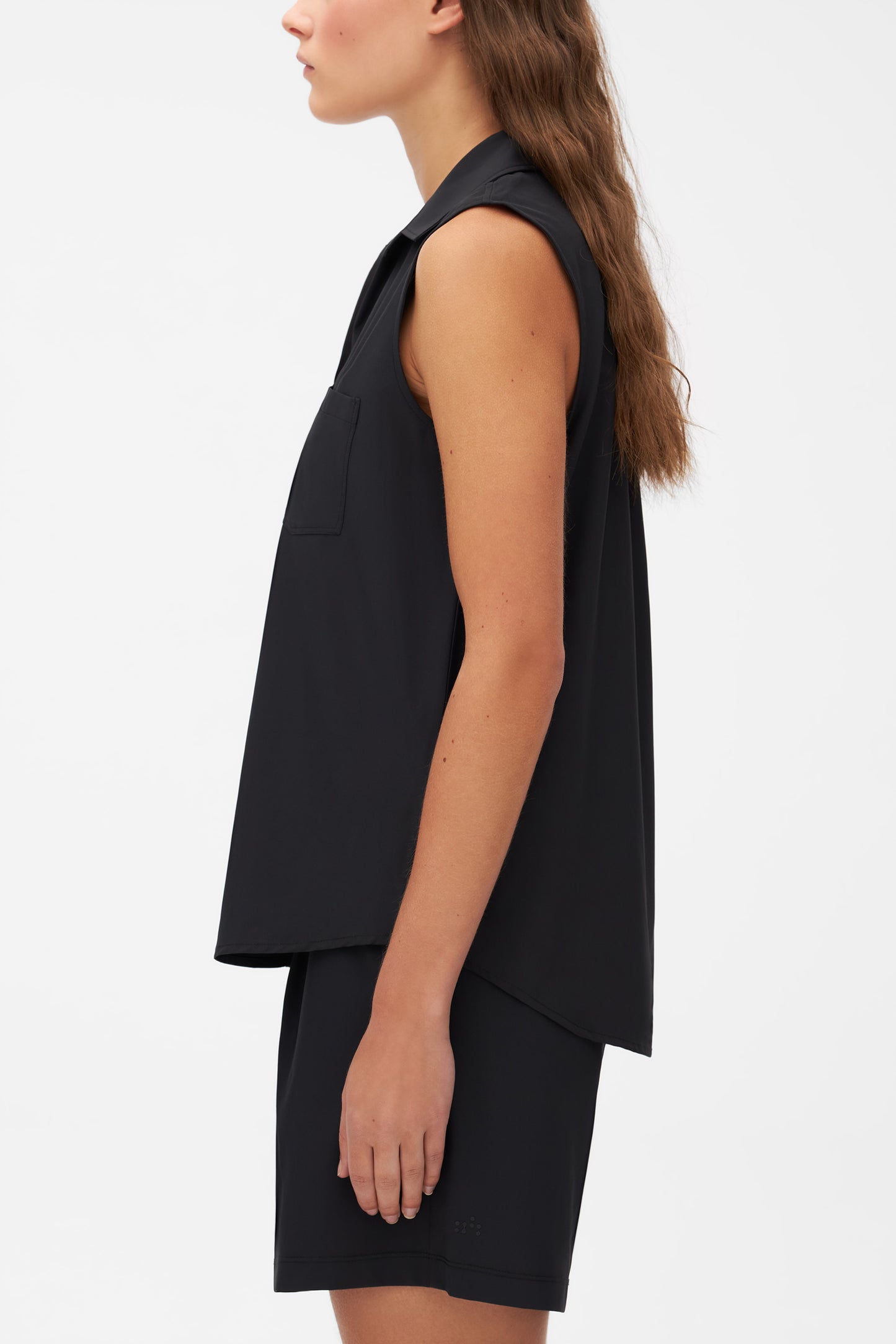 Chemise sans manches antifroissement - Femme && GRIS FONCE