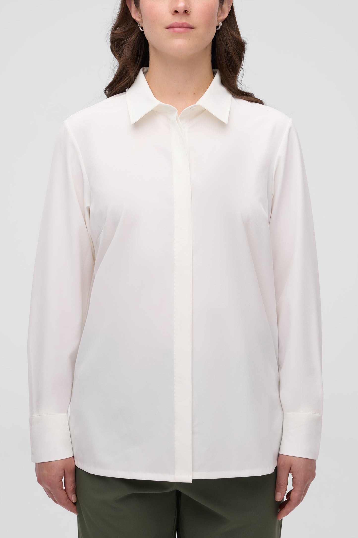 Chemise à séchage rapide antifroissement - Femme && BLANC
