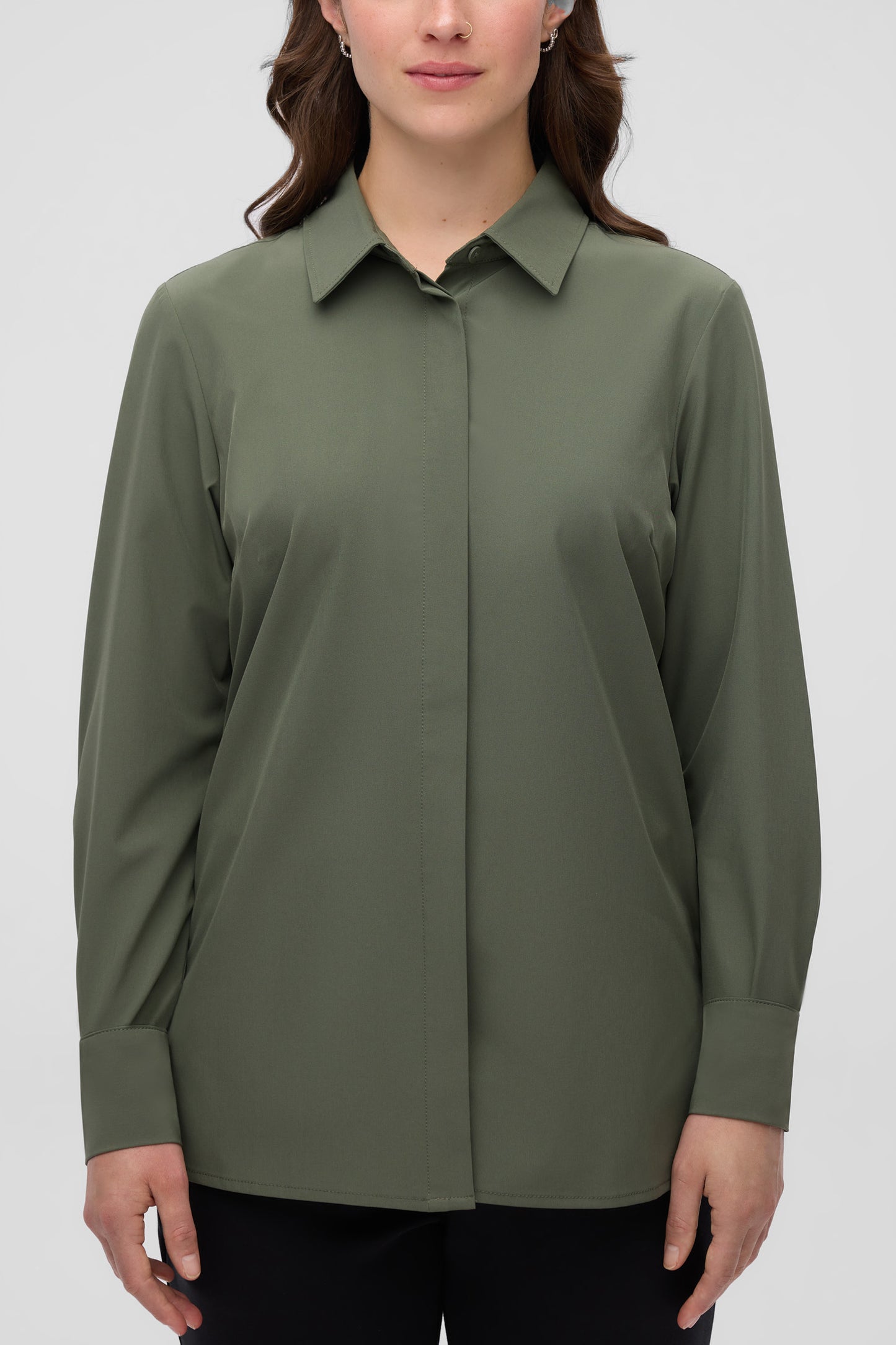 Chemise à séchage rapide antifroissement - Femme && VERT