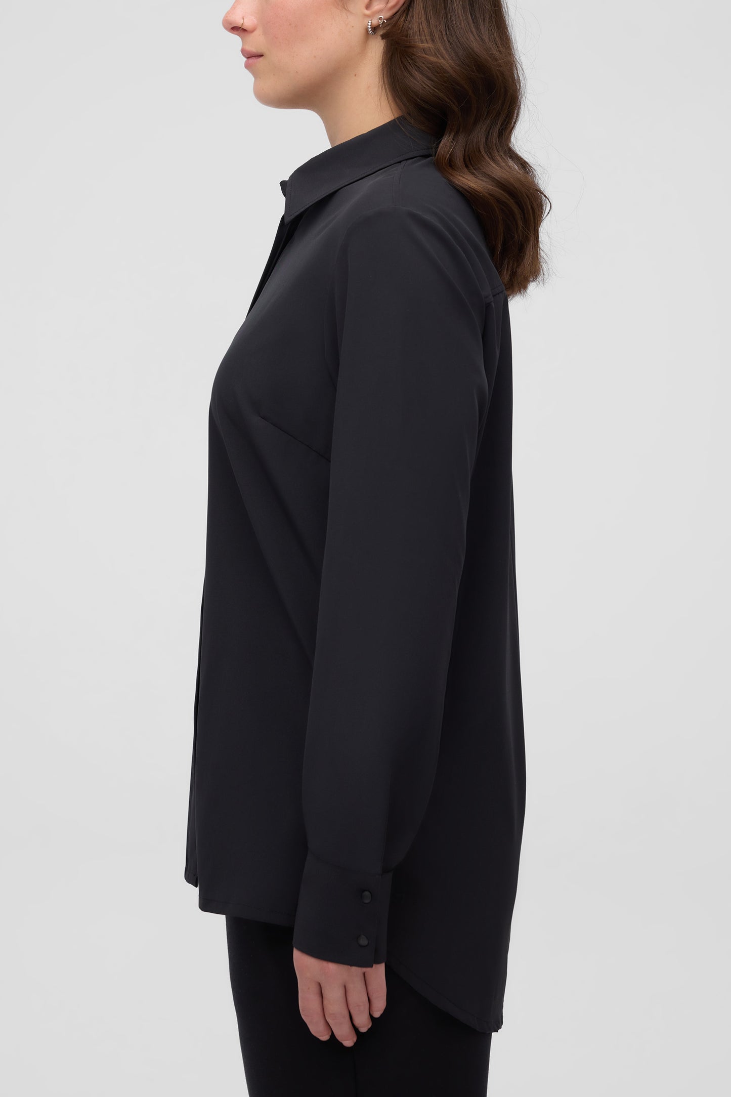 Chemise à séchage rapide antifroissement - Femme && GRIS FONCE