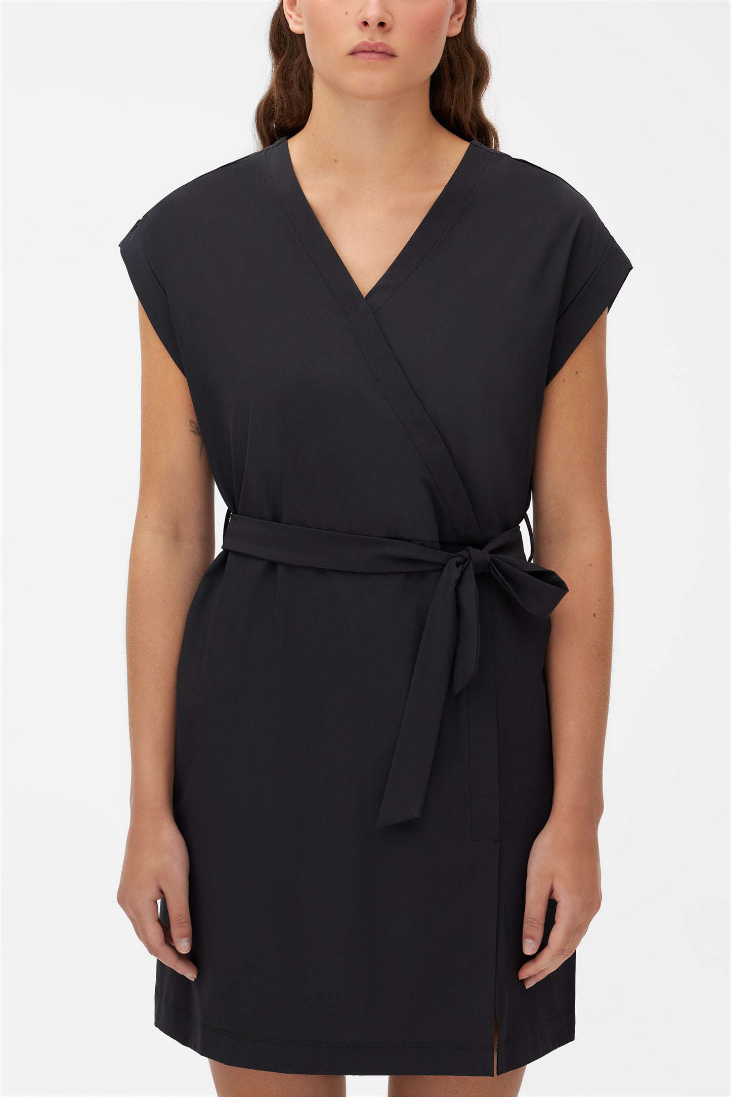 Robe cache-cœur à séchage rapide - Femme && GRIS FONCE