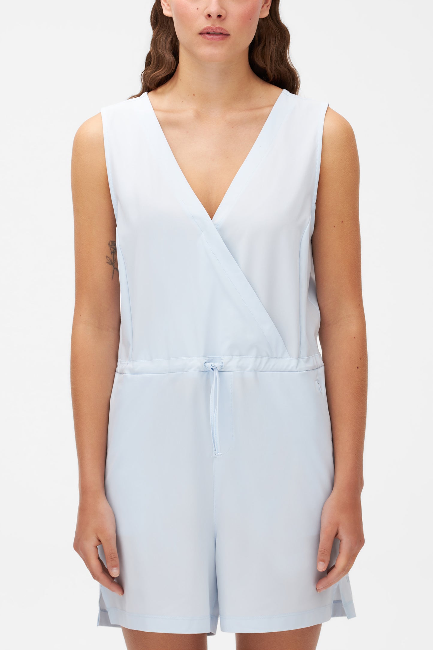 Combi-short extensible antifroissement - Femme && BLEU PALE