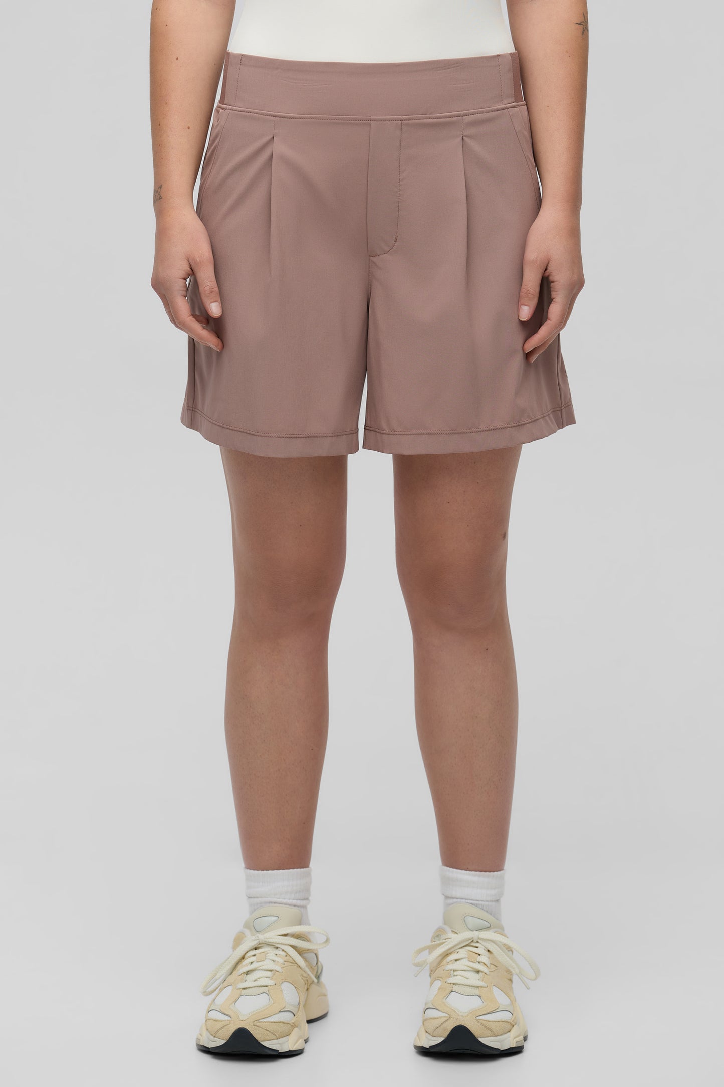 Short extensible antifroissement - Femme && BRUN