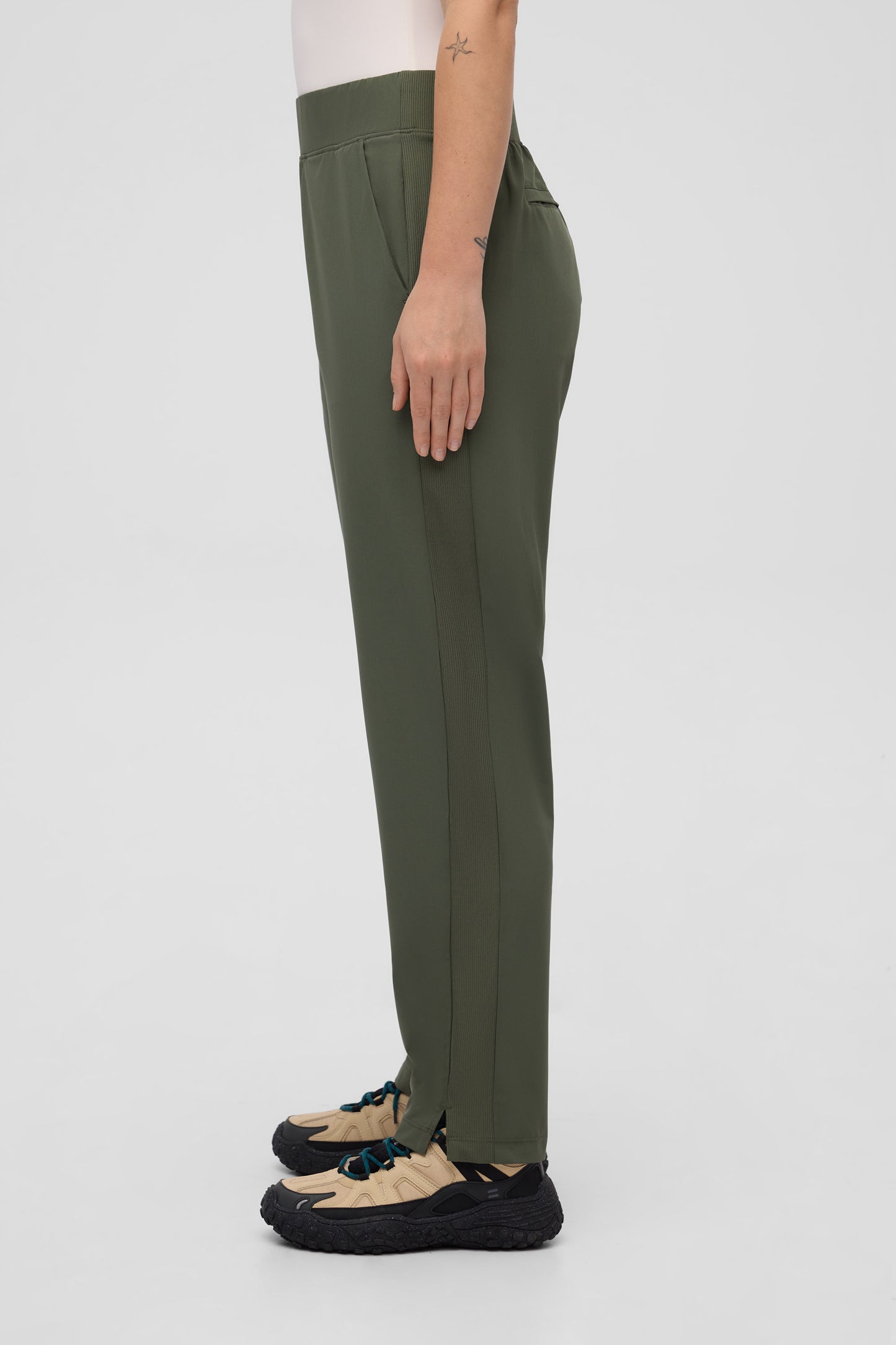 Pantalon extensible antifroissement - Femme && VERT