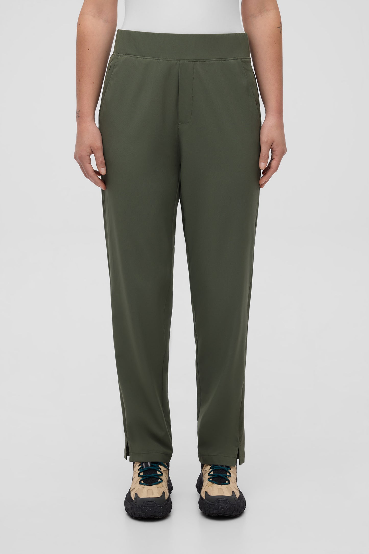 Pantalon extensible antifroissement - Femme && VERT