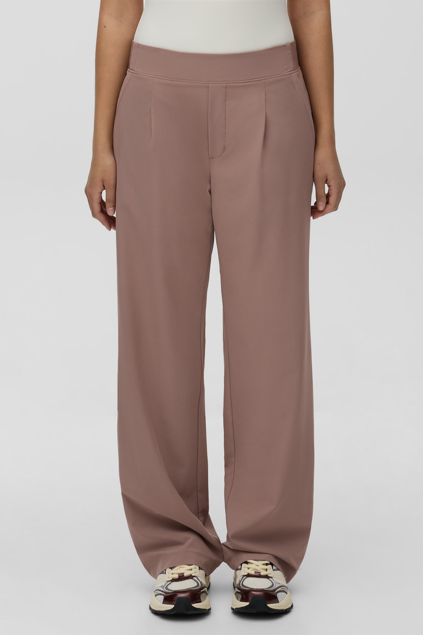 Pantalon extensible antifroissement - Femme && BRUN