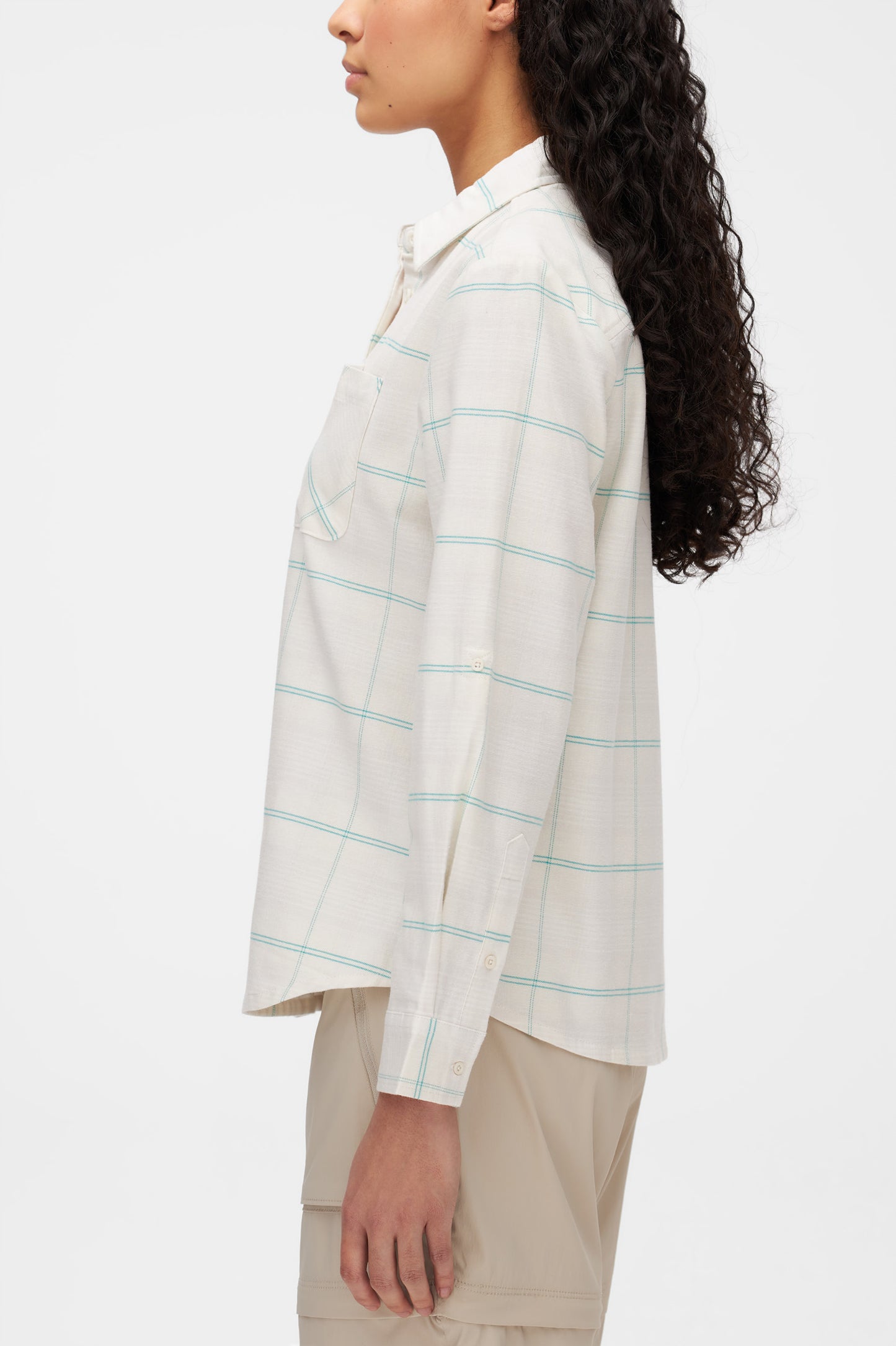 Chemise à carreaux en coton ultradoux - Femme && BLANC MULTI