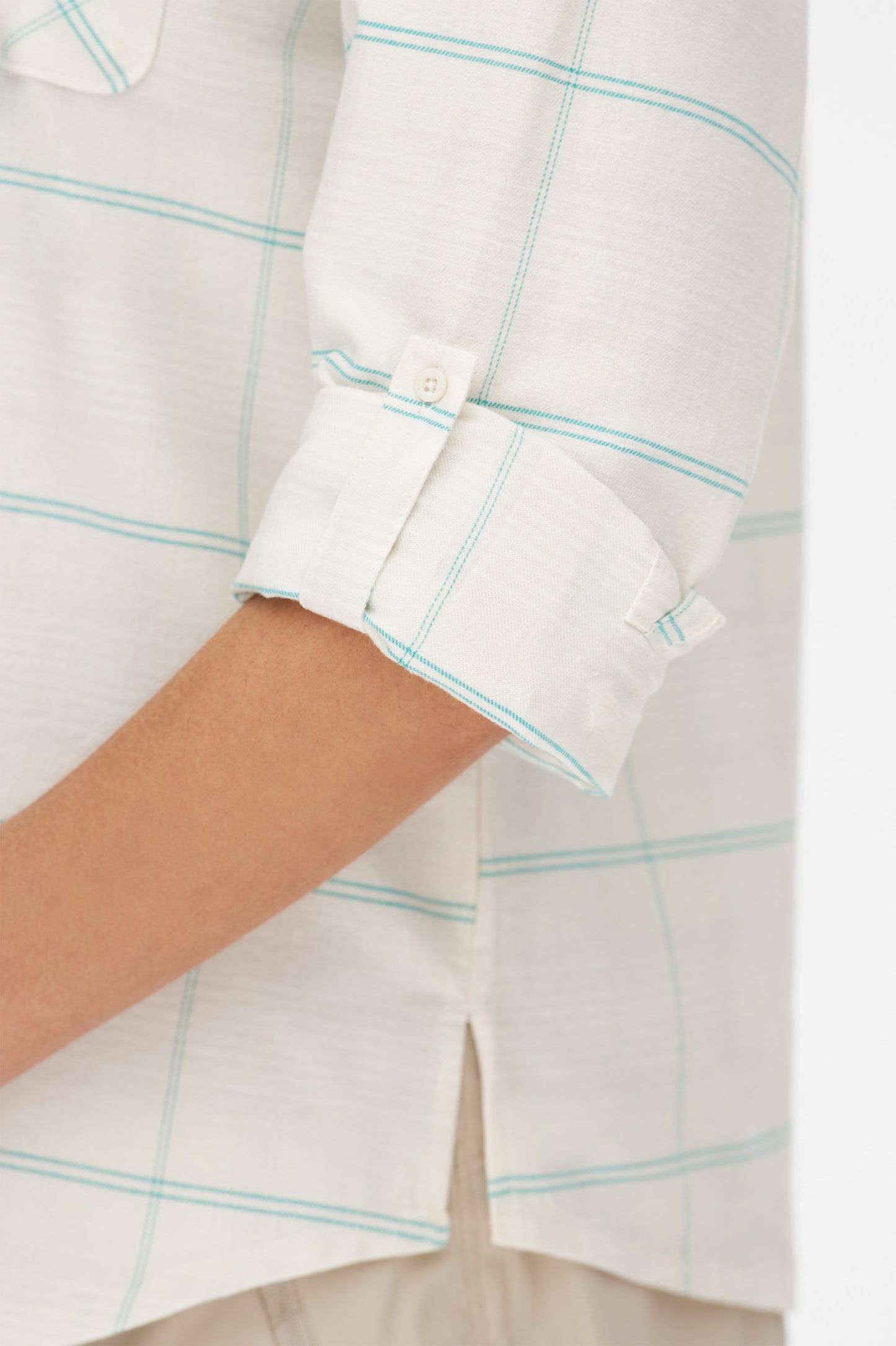 Chemise à carreaux en coton ultradoux - Femme && BLANC MULTI