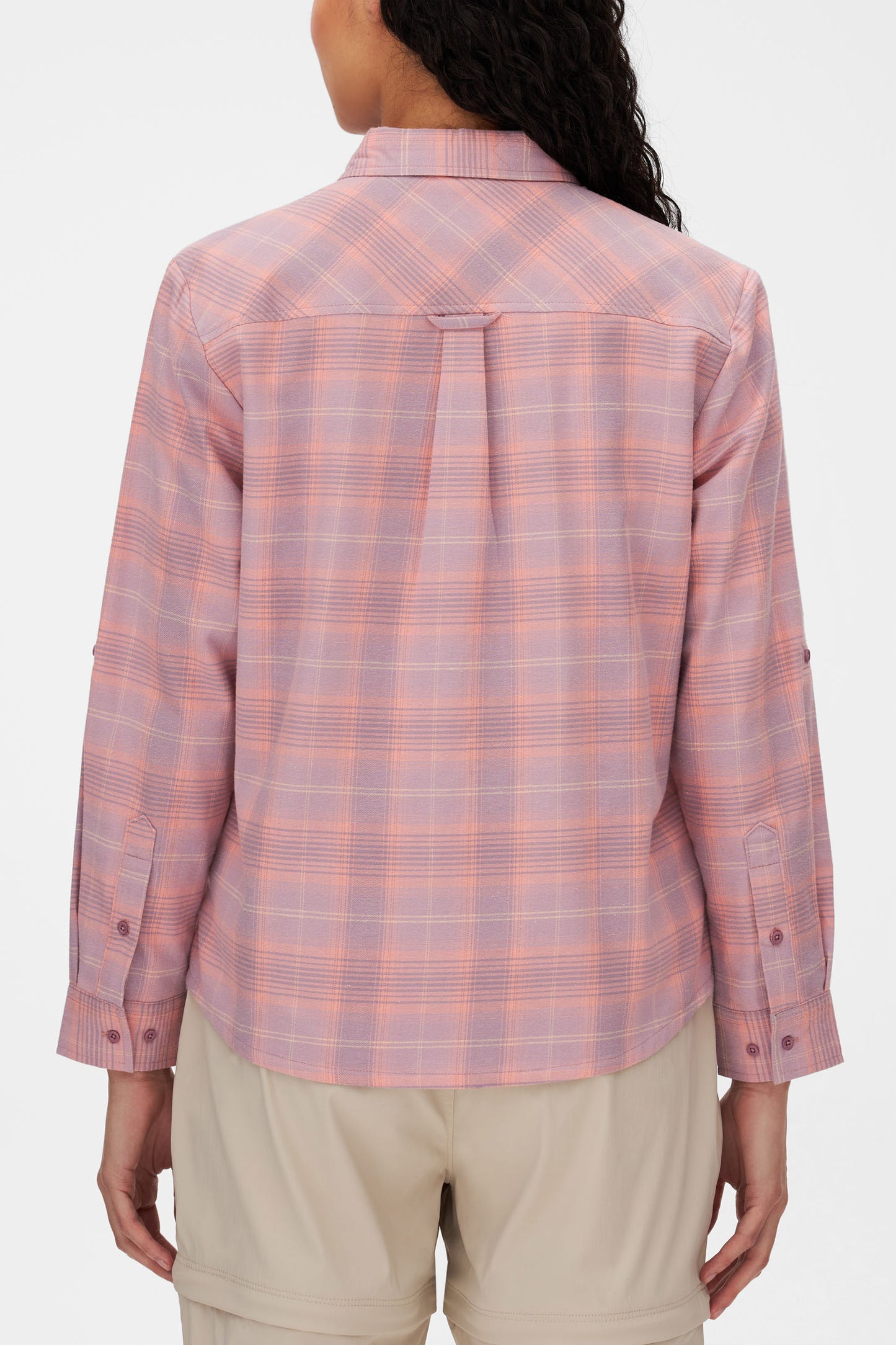Chemise à carreaux en coton ultradoux - Femme && ROSE MULTI