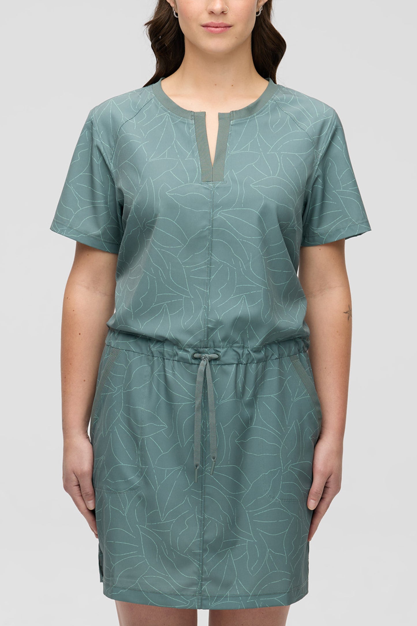 Robe extensible facile d'entretien - Femme && VERT/MULTI