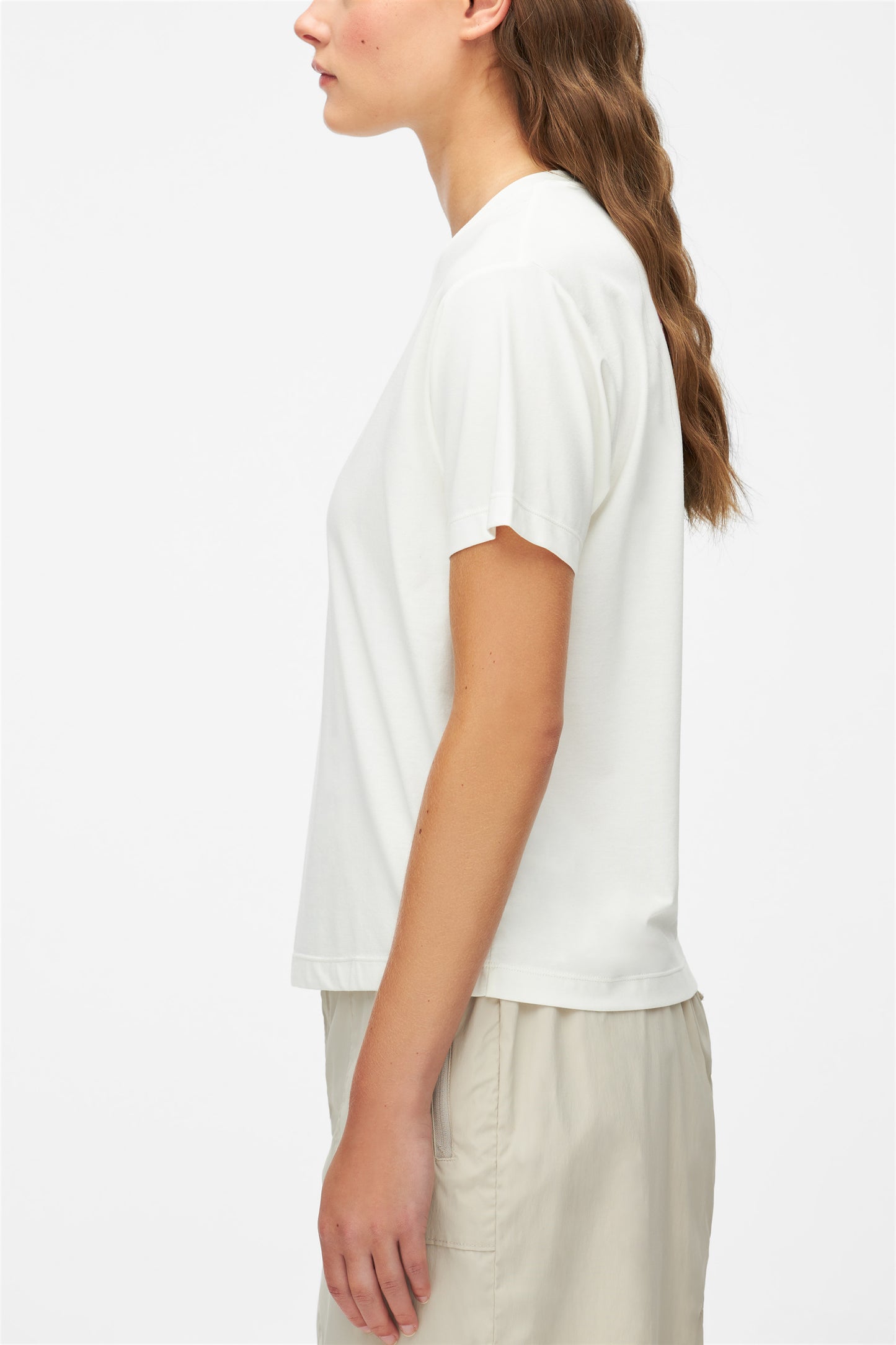 T-shirt boxy respirant en bambou et coton - Femme && BLANC