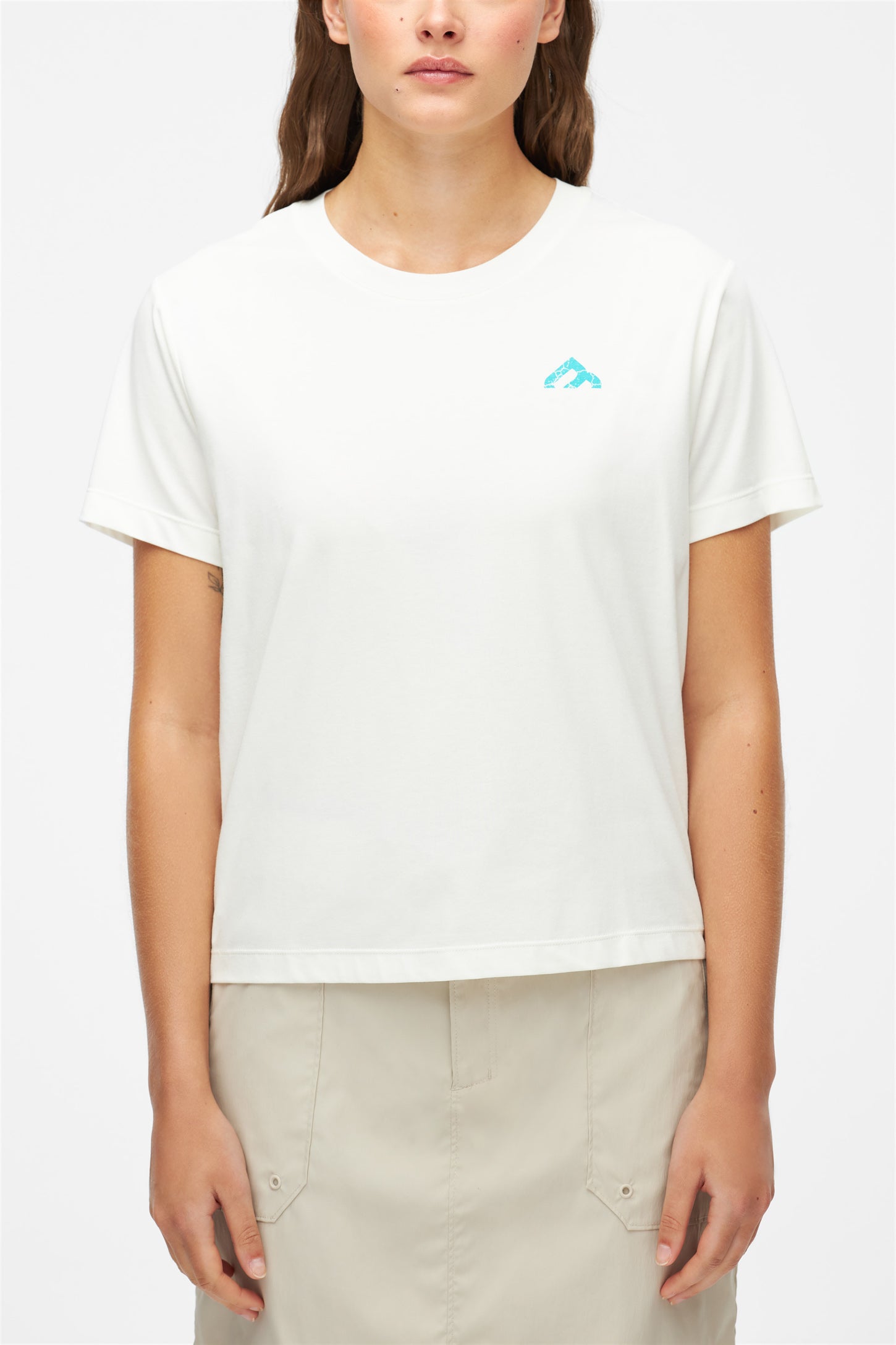 T-shirt boxy respirant en bambou et coton - Femme && BLANC