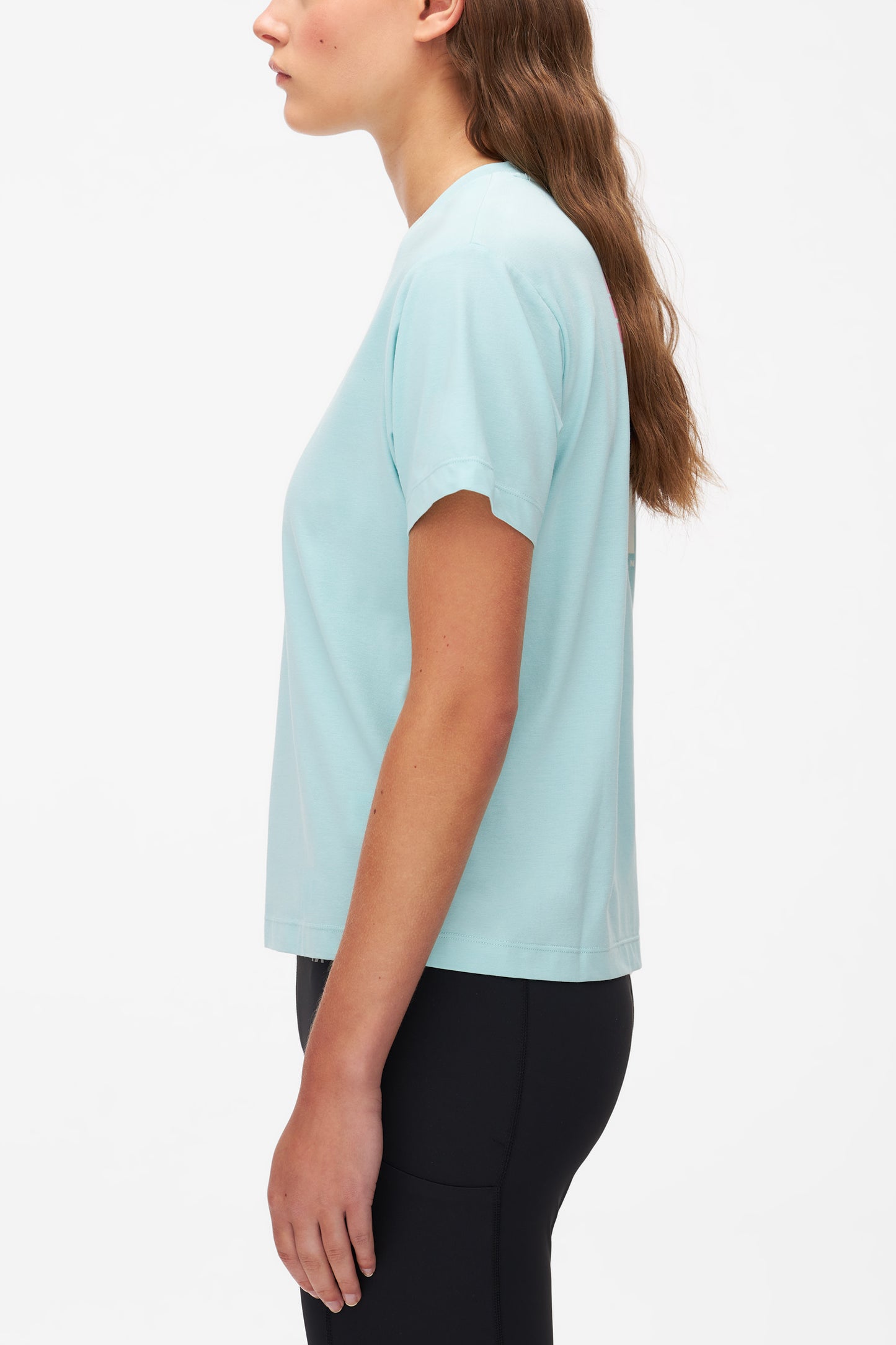 T-shirt boxy respirant en bambou et coton - Femme && TURQUOISE