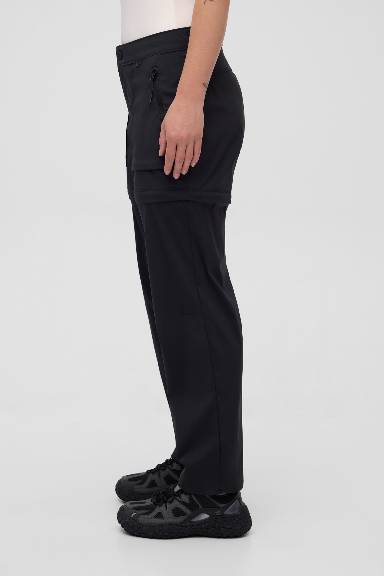 Pantalon convertible antifroissement - Femme && GRIS FONCE