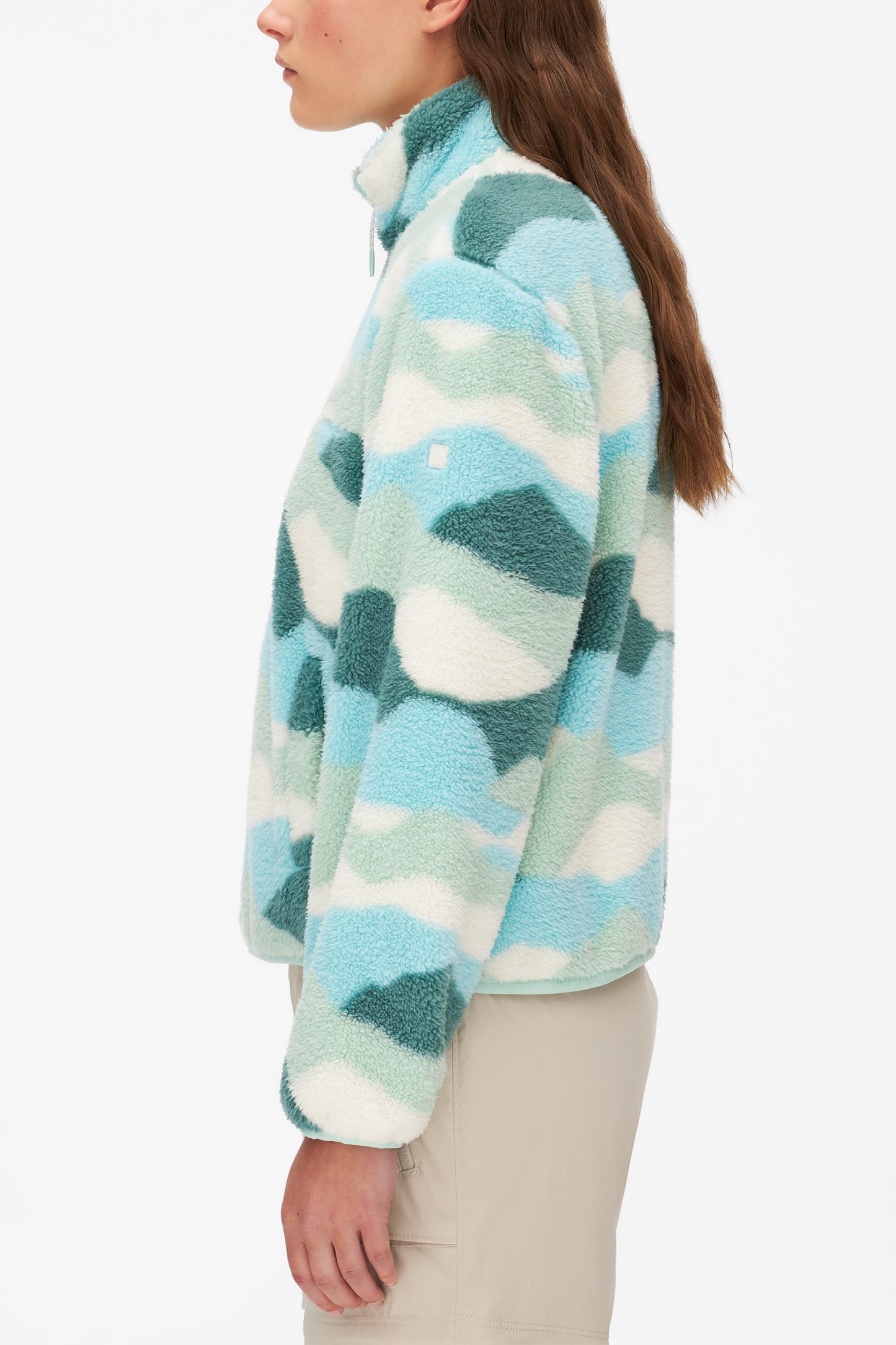 Chandail ultradoux en sherpa - Femme && VERT/MULTI