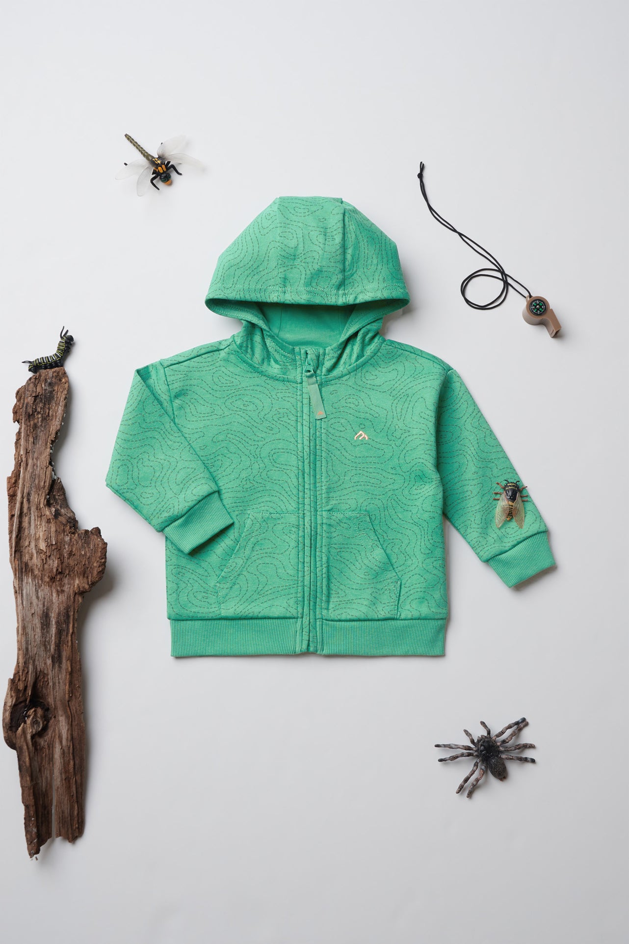 Veste en coton ouaté à capuchon - Enfant garçon && VERT/MULTI