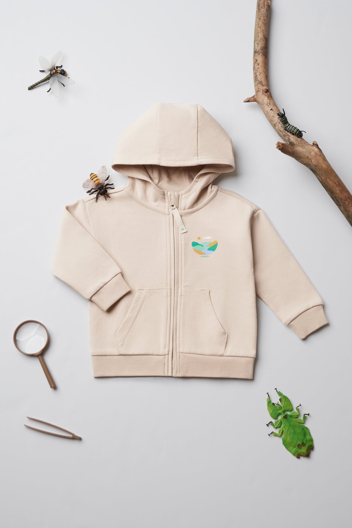 Veste en coton ouaté à capuchon - Bébé garçon && BEIGE