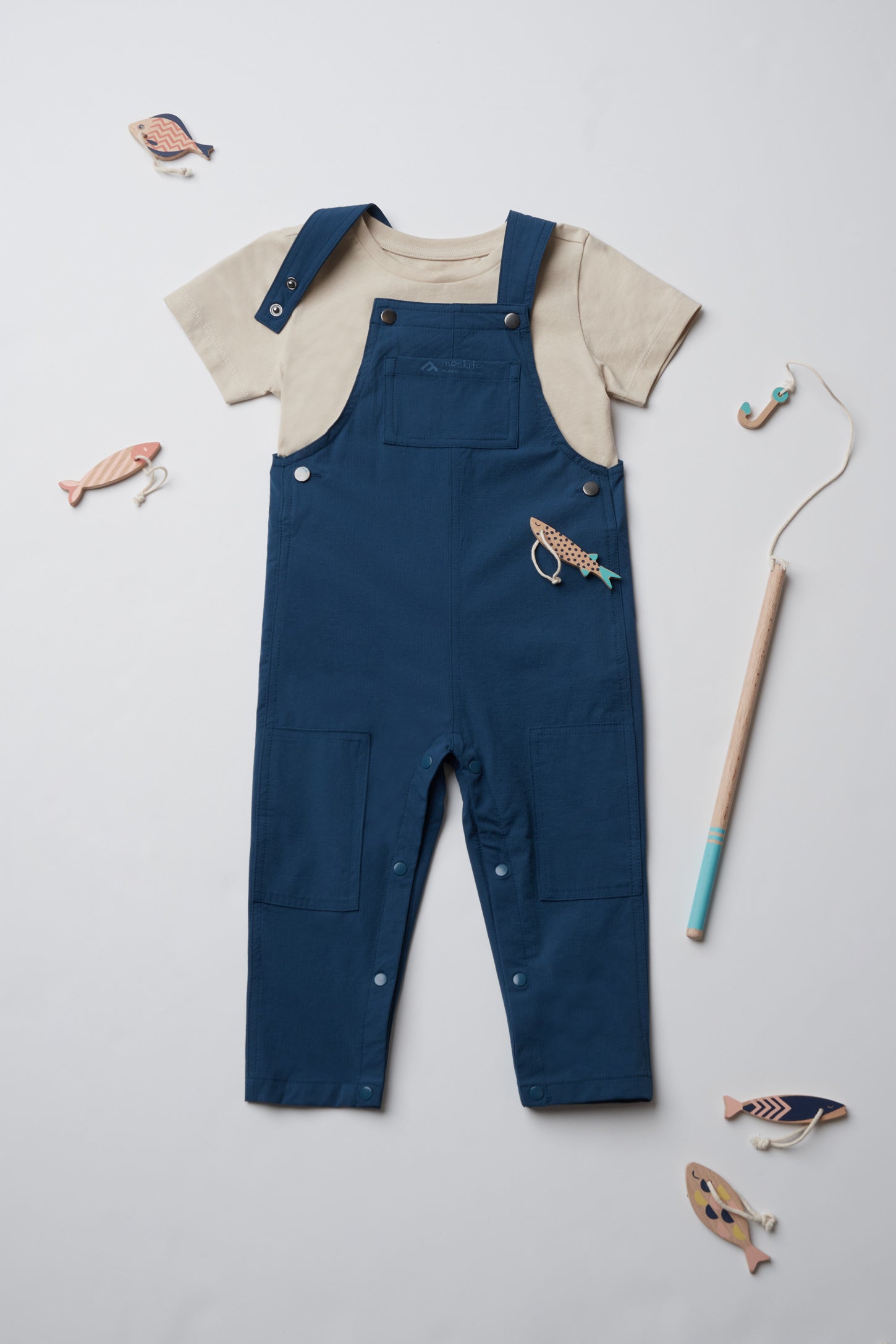 Salopette extensible en ripstop - Bébé garçon && BLEU