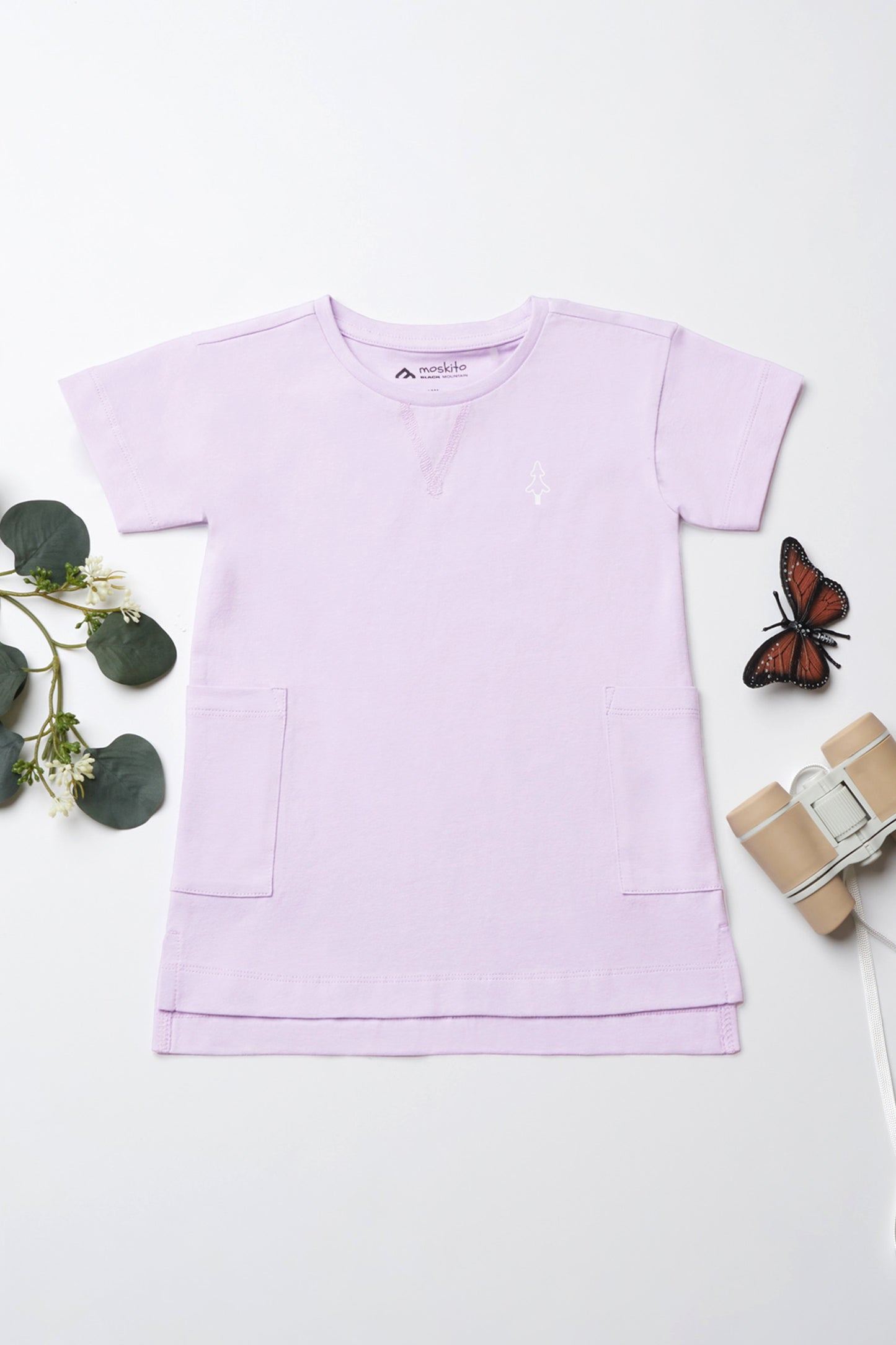 Robe t-shirt respirante en coton - Enfant fille && LILAS