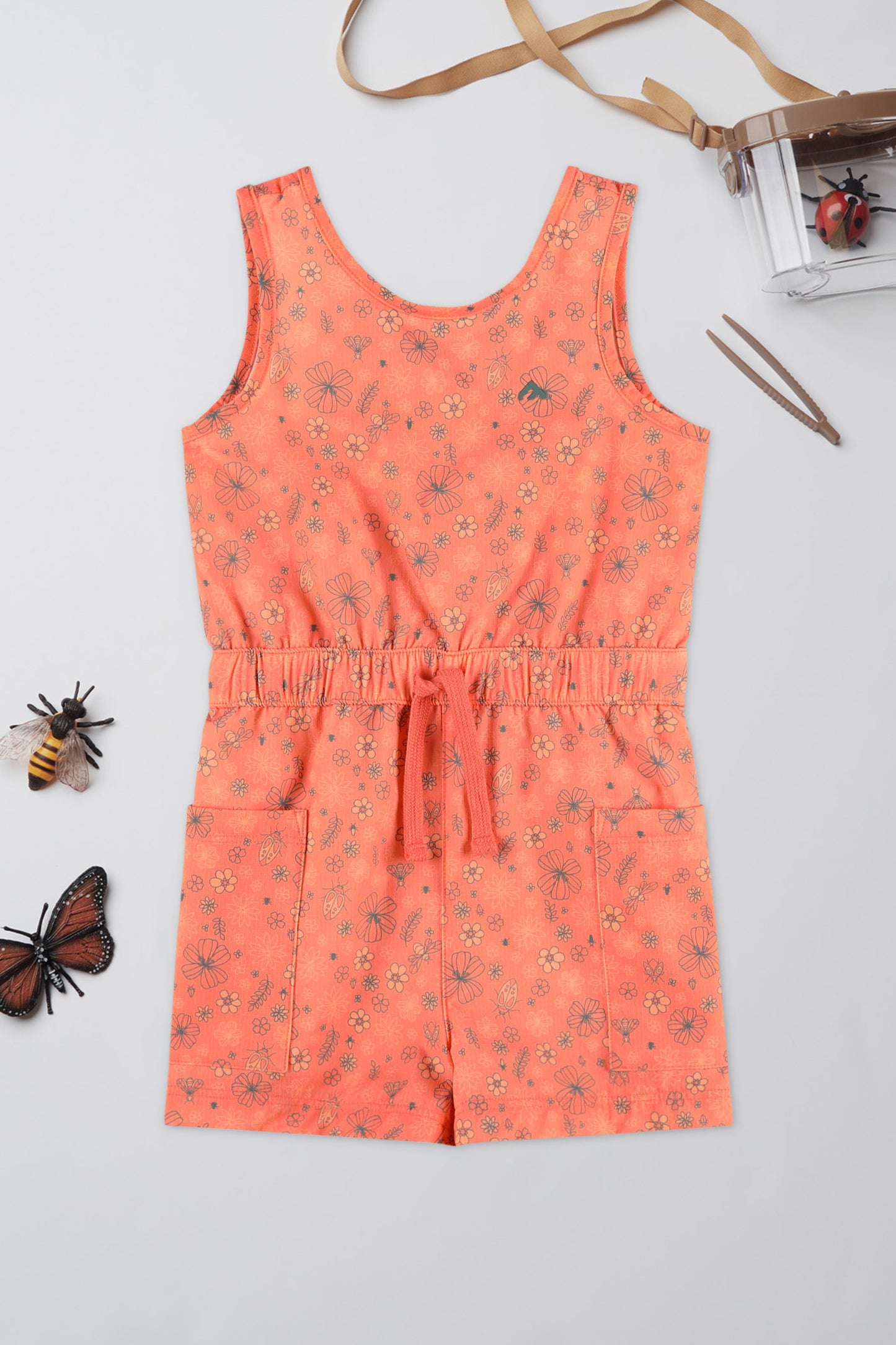 Combi-short résistant en ripstop - Enfant fille && ORANGE MULTI