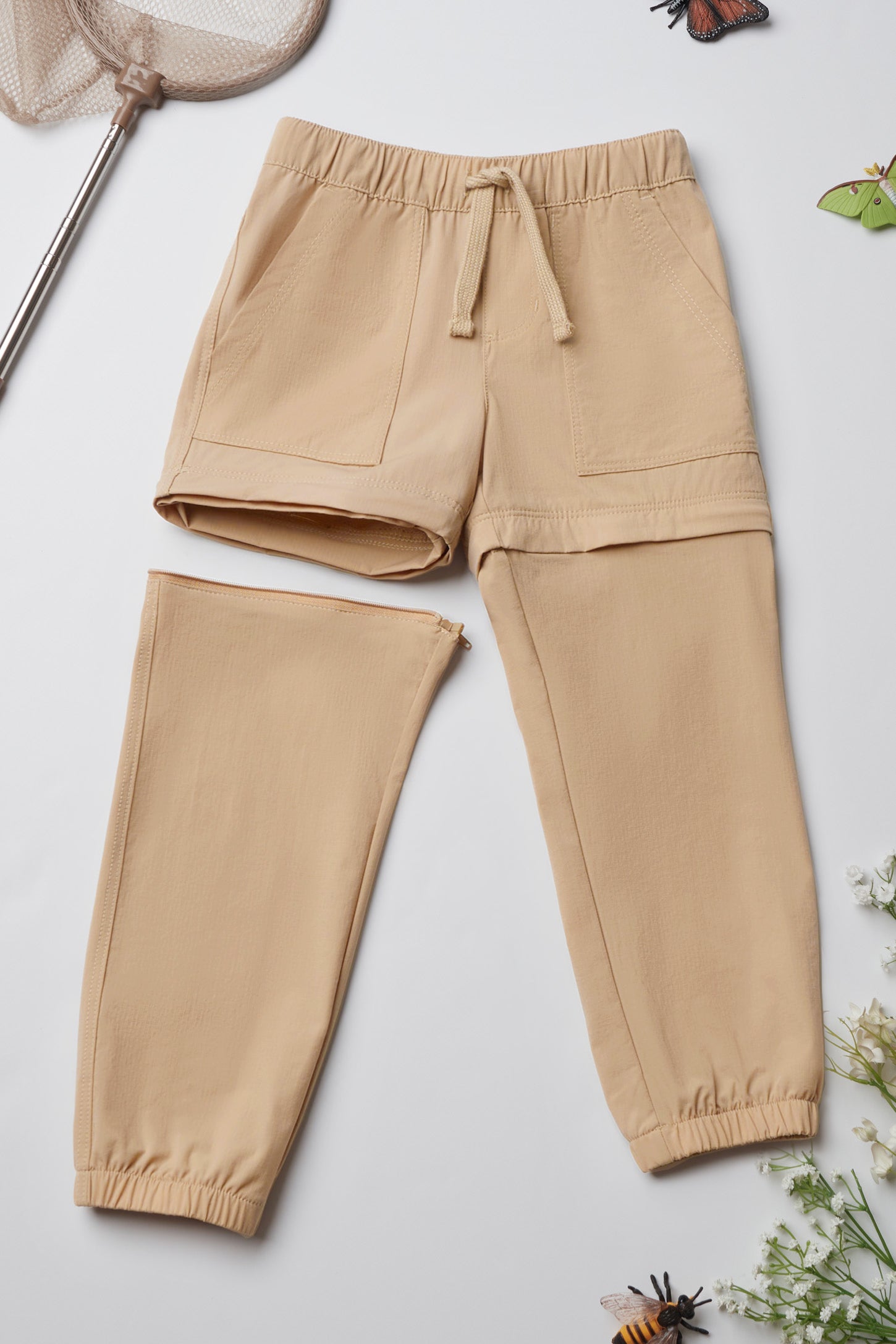 Pantalon résistant convertible en short - Enfant fille && BEIGE