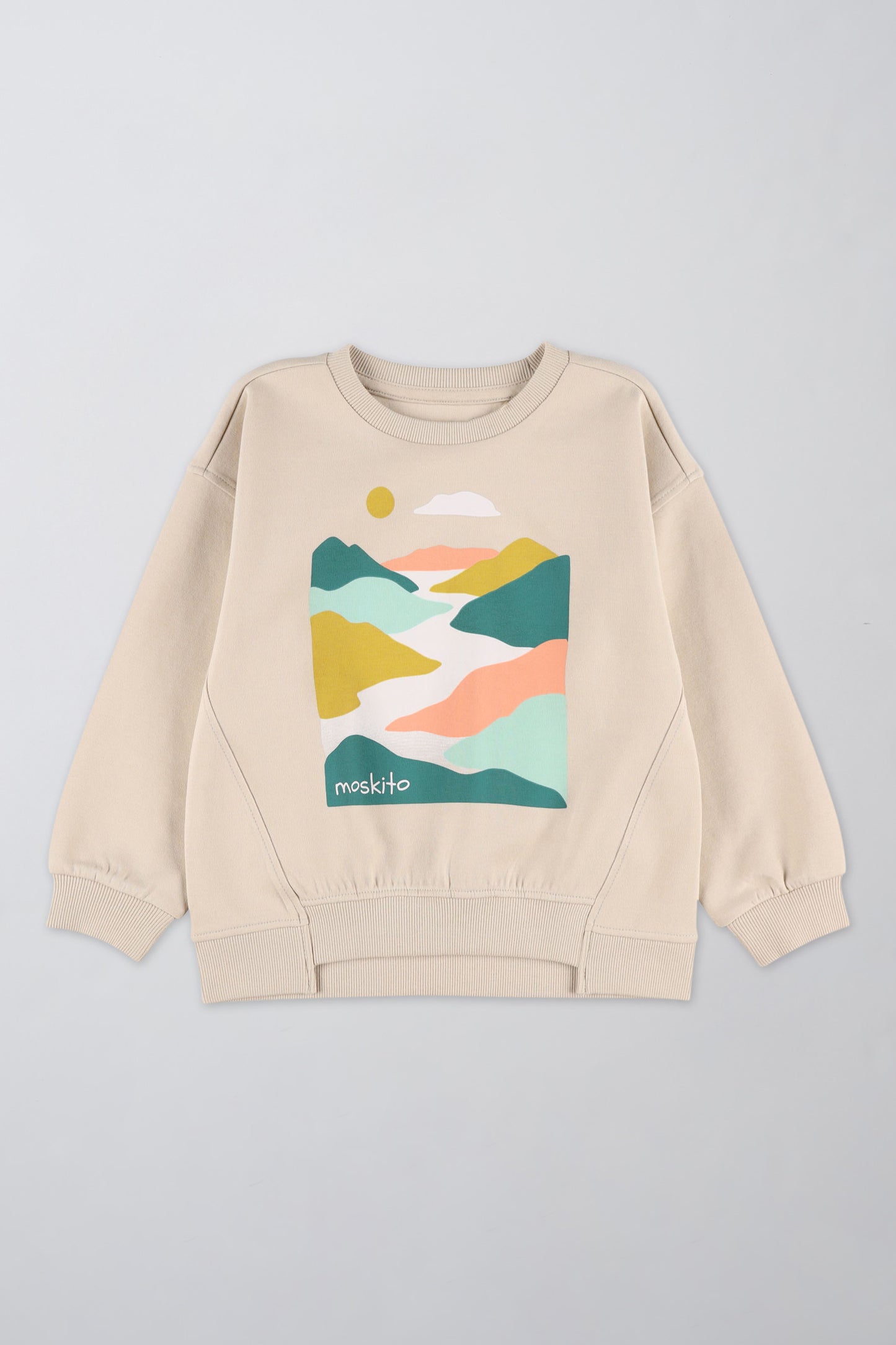 Chandail en coton ouaté respirant - Enfant fille && BEIGE