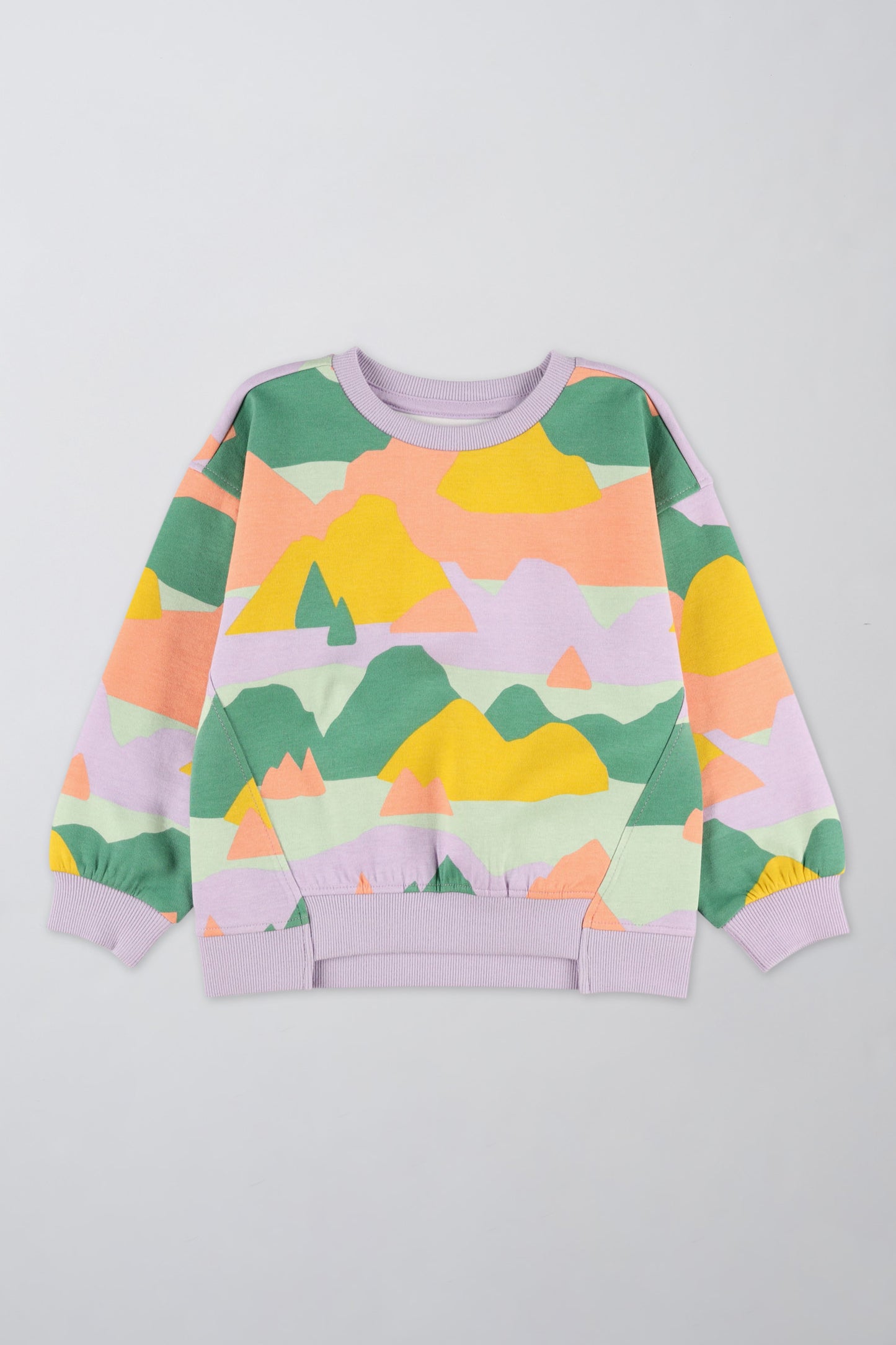 Chandail en coton ouaté respirant - Enfant fille && LILAS MULTI