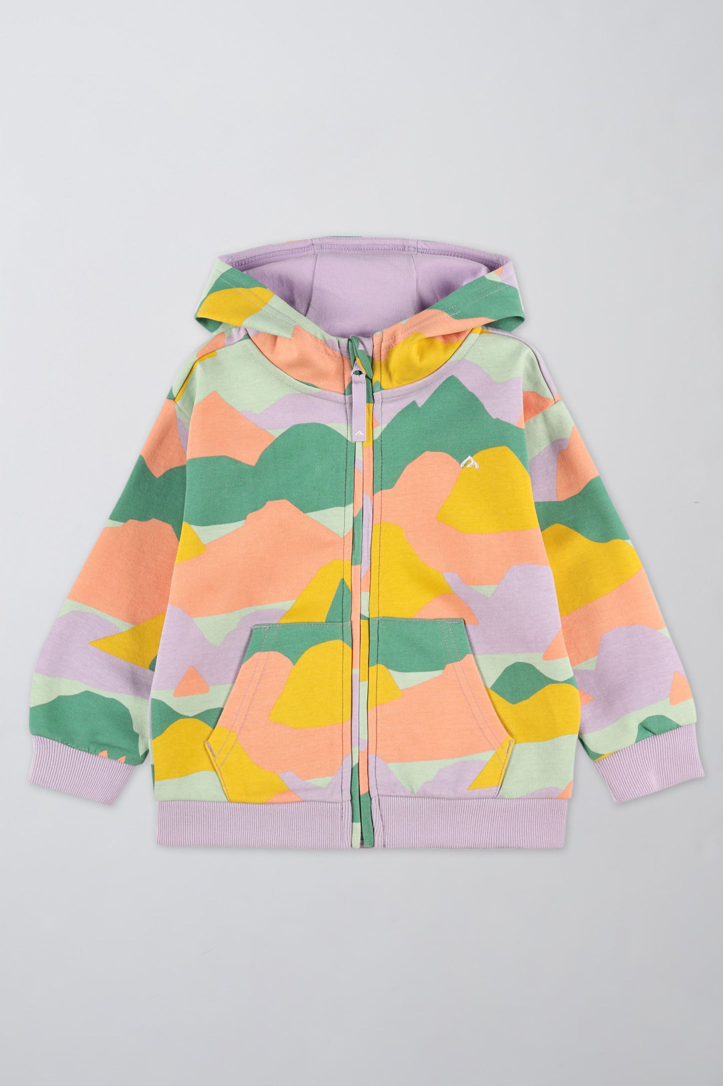 Veste en coton ouaté à capuchon - Enfant fille && LILAS MULTI
