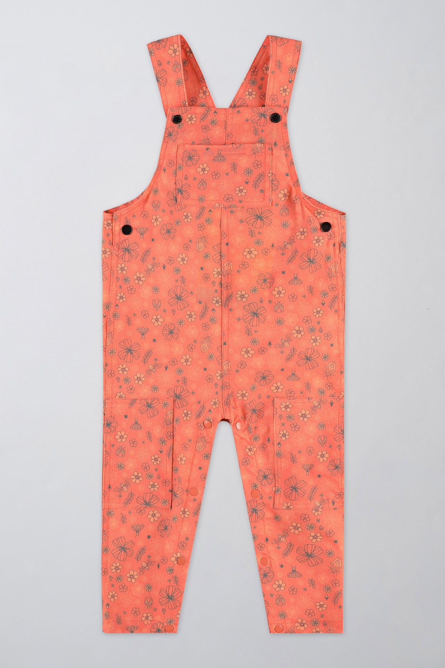 Salopette extensible en ripstop - Bébé fille && ORANGE MULTI