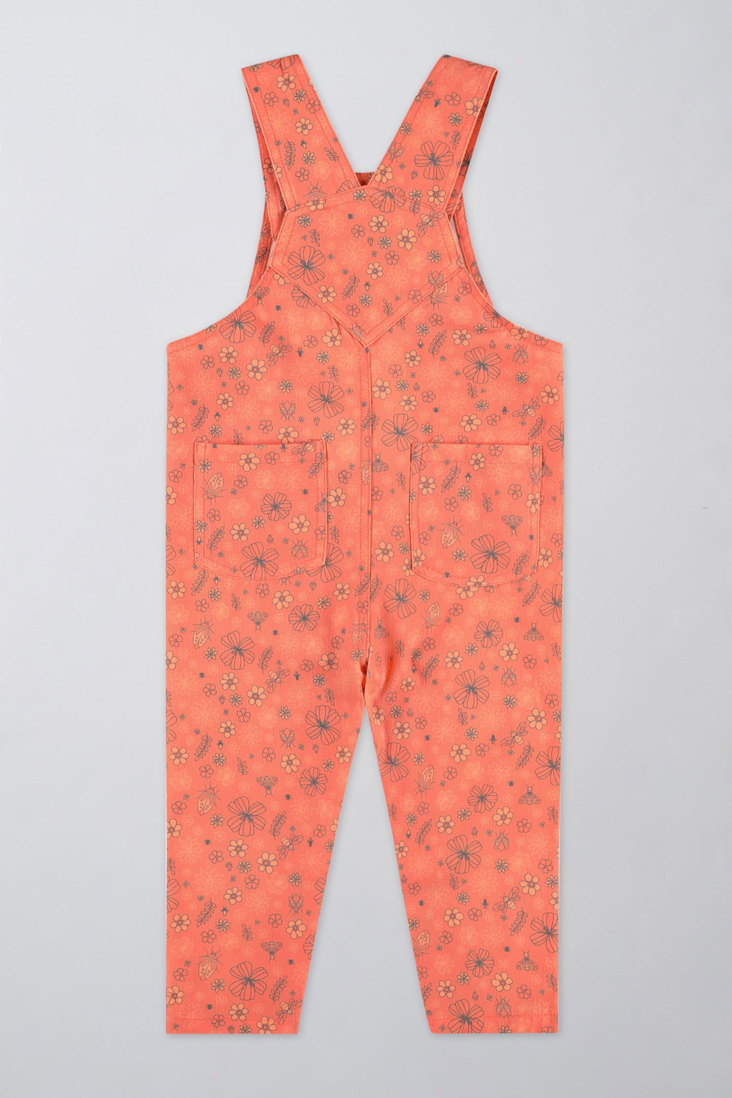 Salopette extensible en ripstop - Bébé fille && ORANGE MULTI