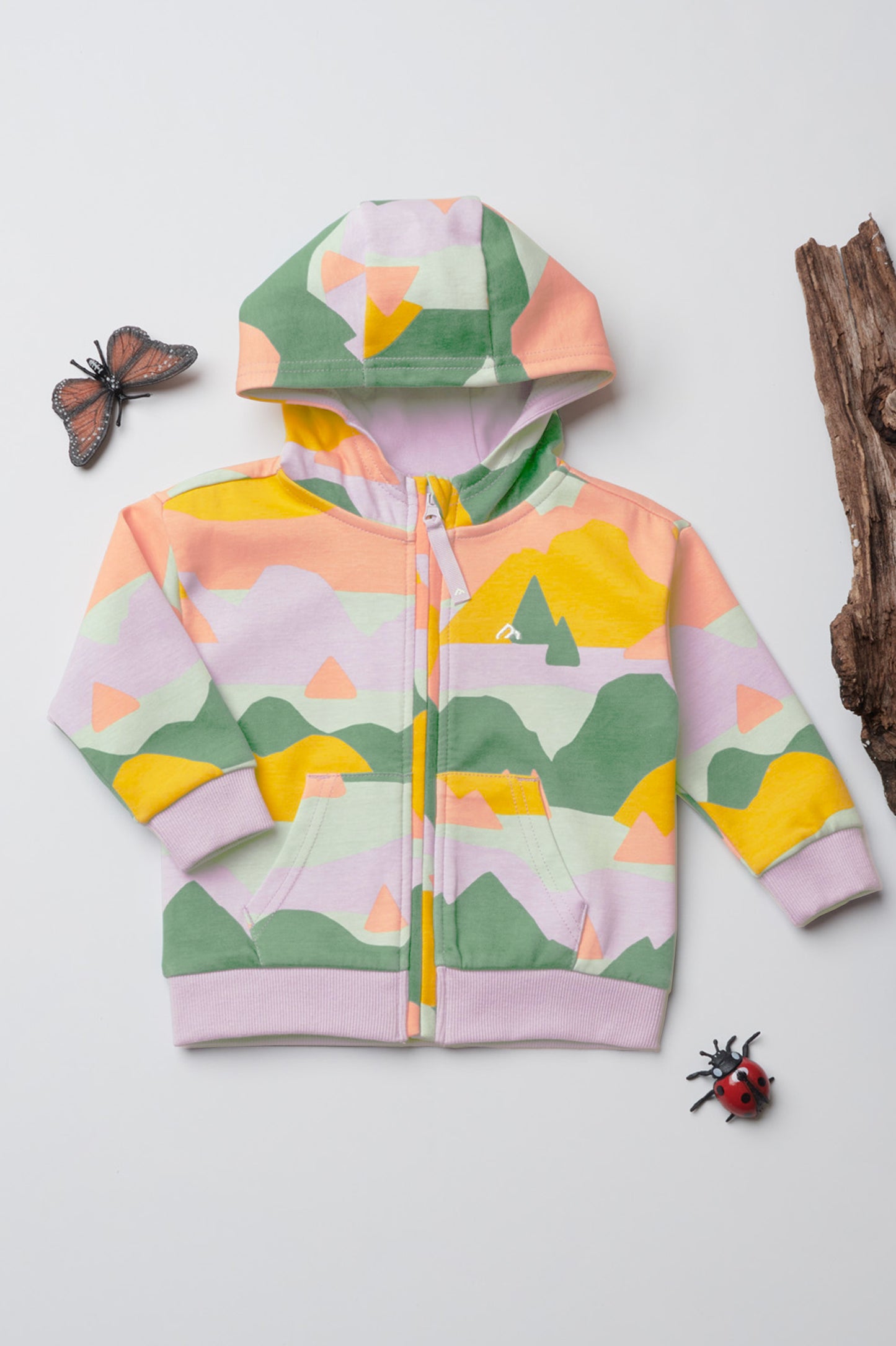 Veste en coton ouaté à capuchon - Bébé fille && LILAS MULTI
