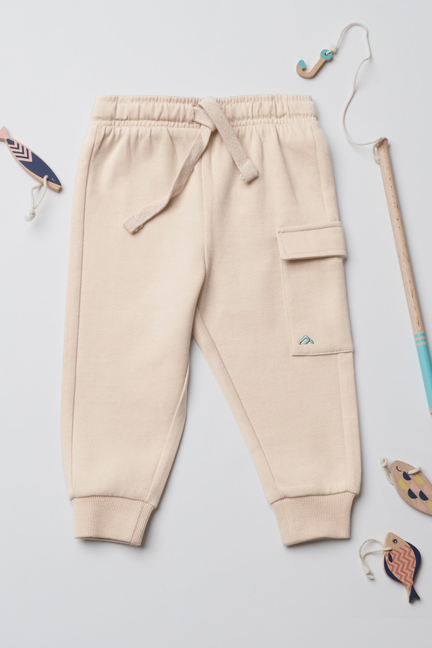 Pantalon jogger extensible - Bébé fille && BEIGE