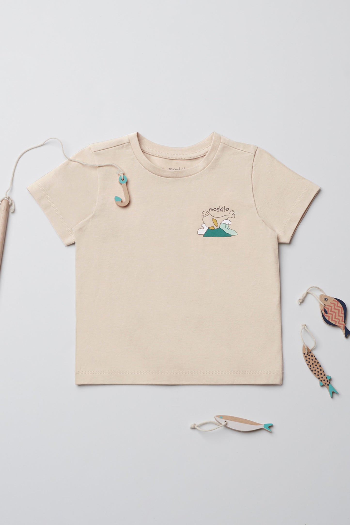 T-shirt respirant en coton - Bébé fille && BEIGE
