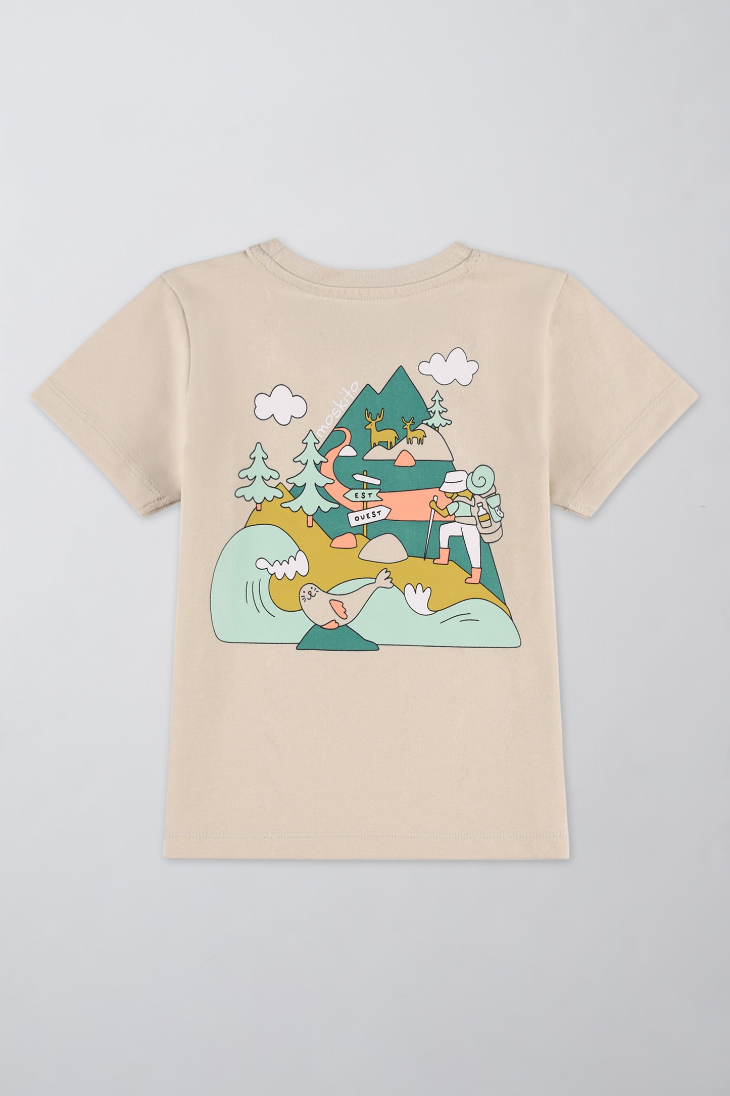 T-shirt respirant en coton - Bébé fille && BEIGE