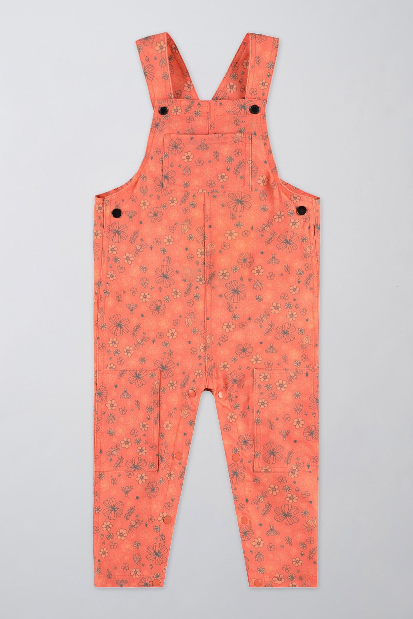 Salopette extensible en ripstop - Bébé fille && ORANGE MULTI