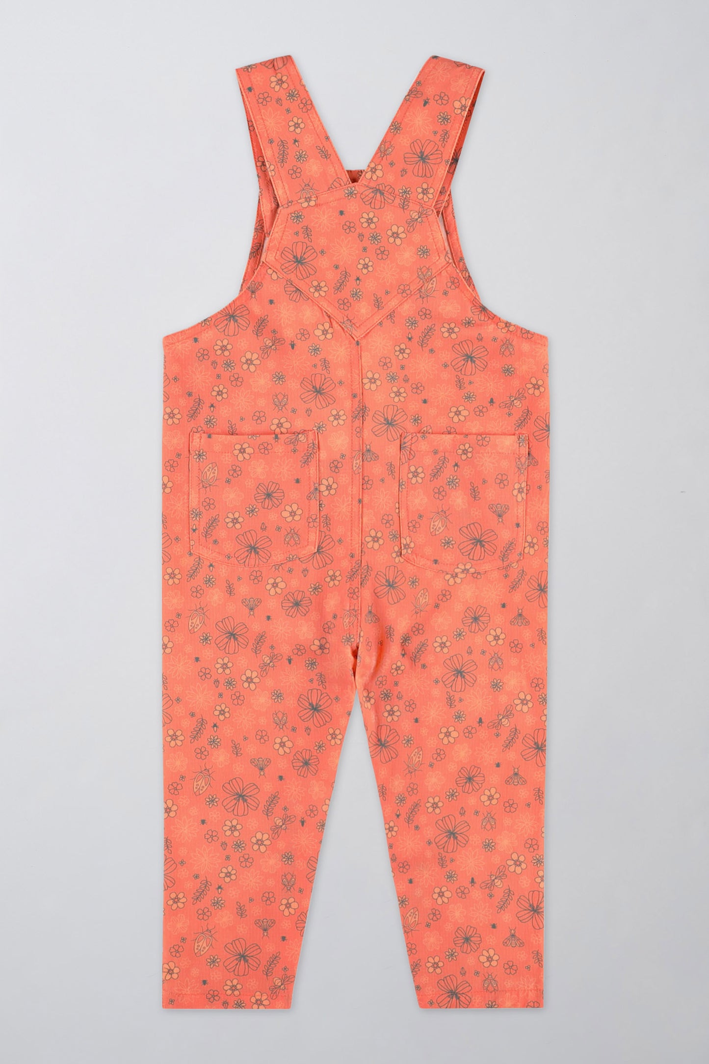 Salopette extensible en ripstop - Bébé fille && ORANGE MULTI