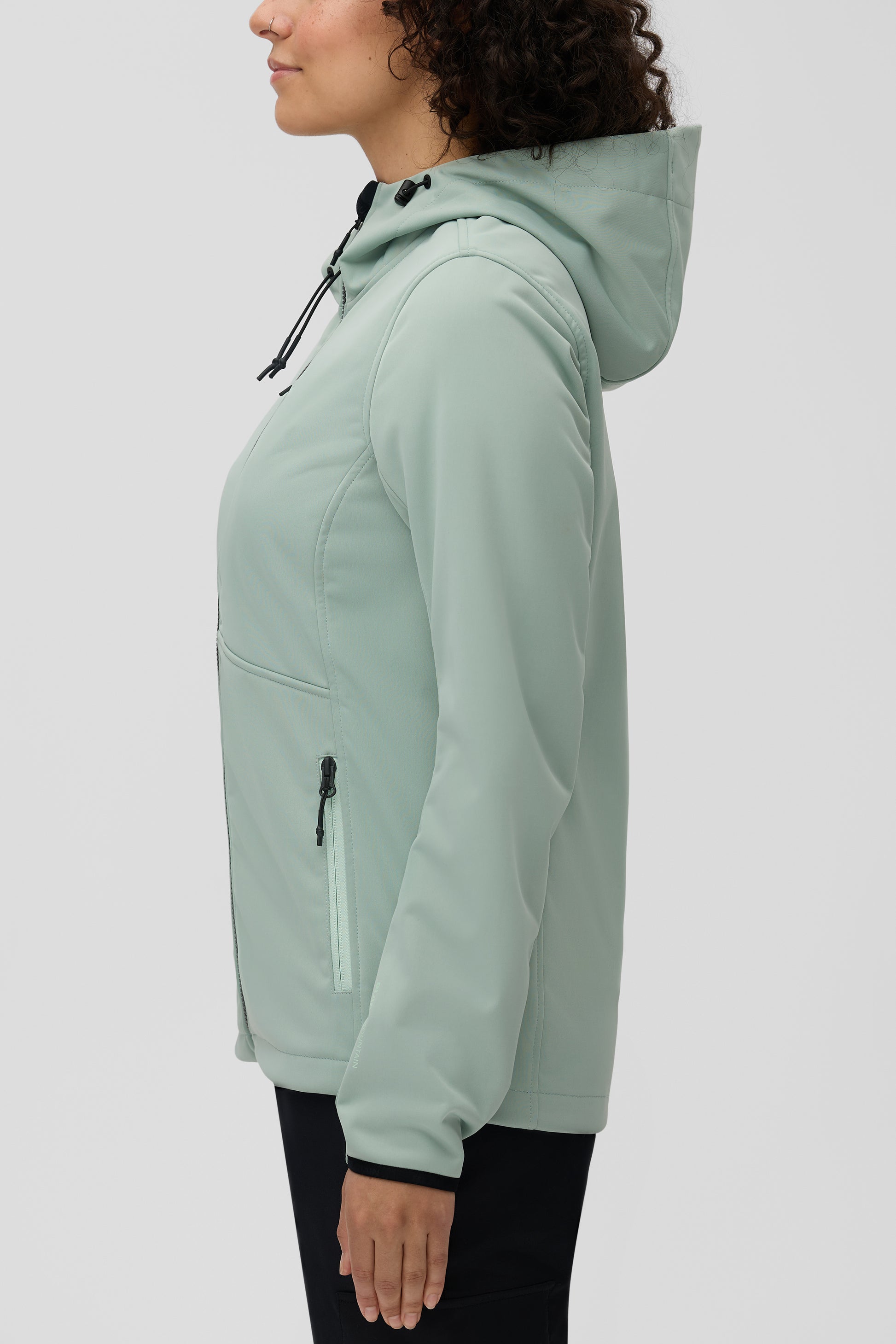 Manteau technique imperméable - Femme && VERT DE GRIS