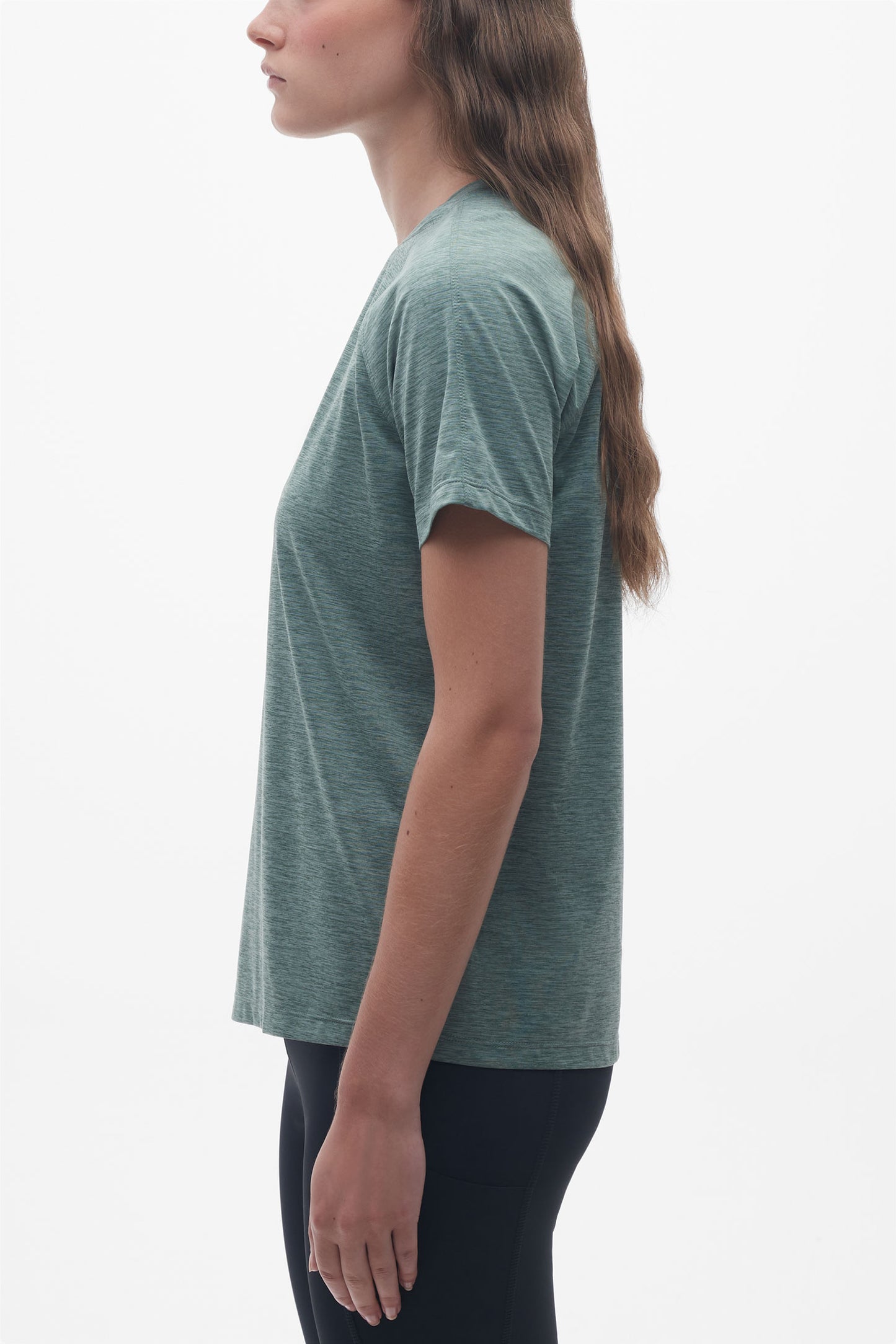T-shirt col rond sport - Femme && VERT MIXTE