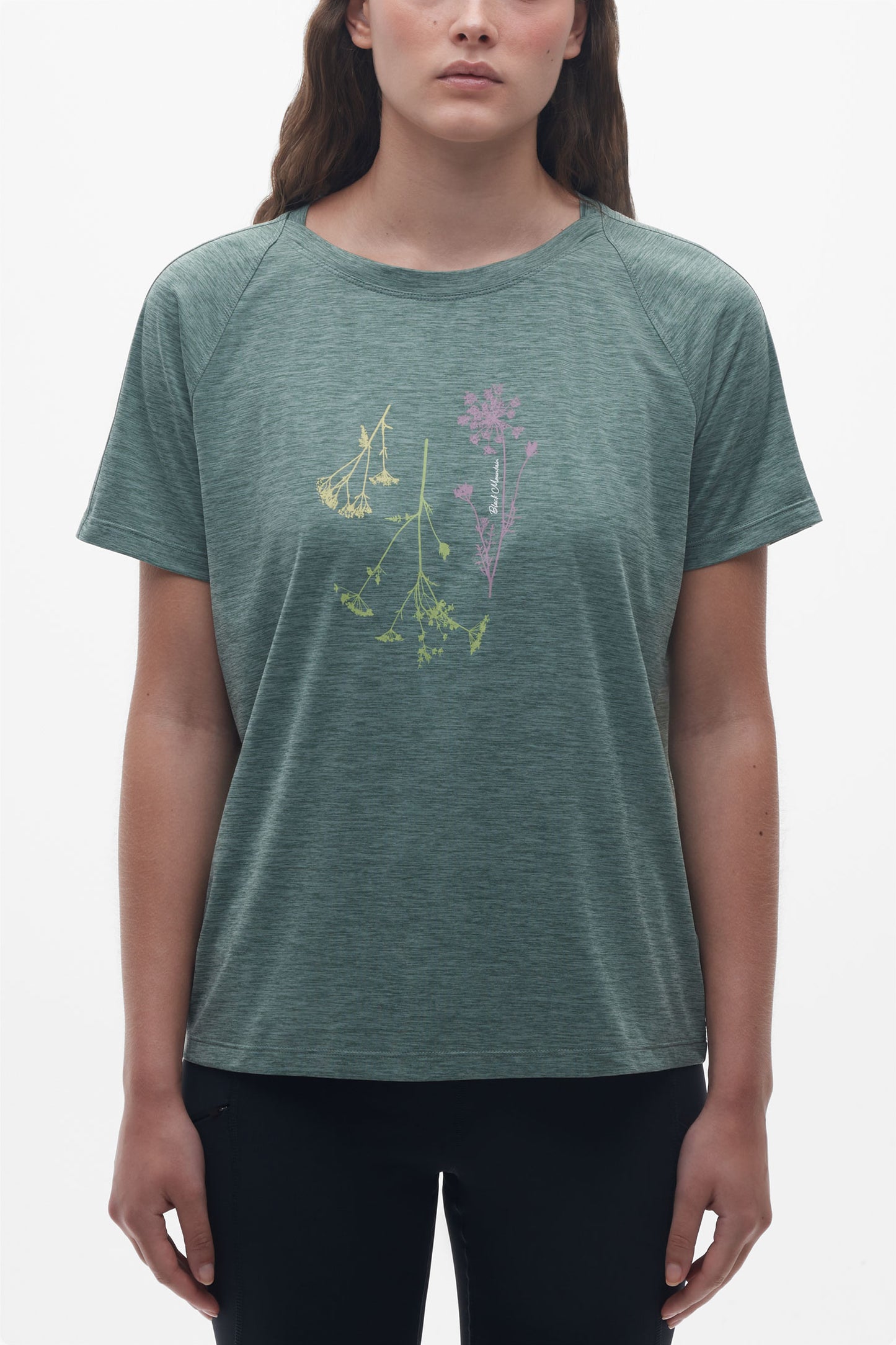 T-shirt col rond sport - Femme && VERT MIXTE