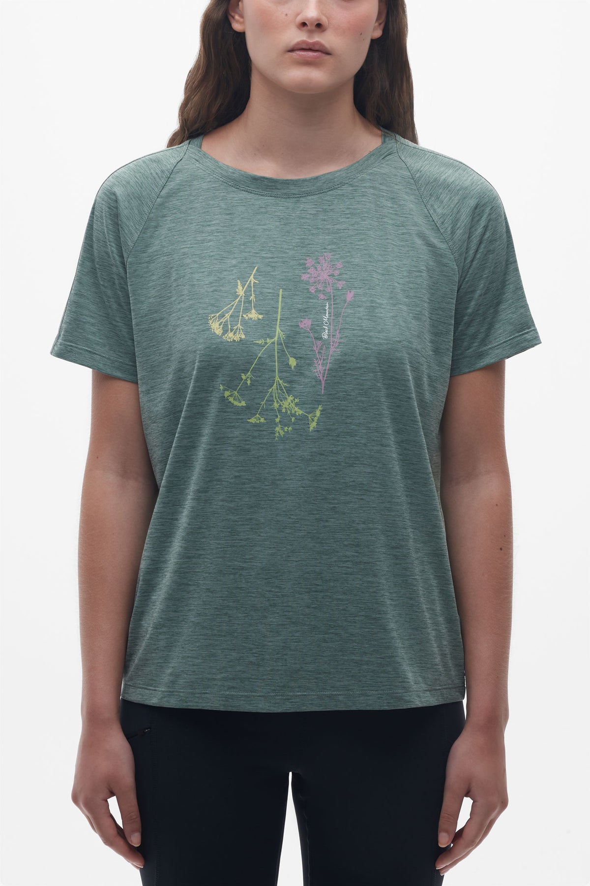 T-shirt col rond sport - Femme && VERT MIXTE