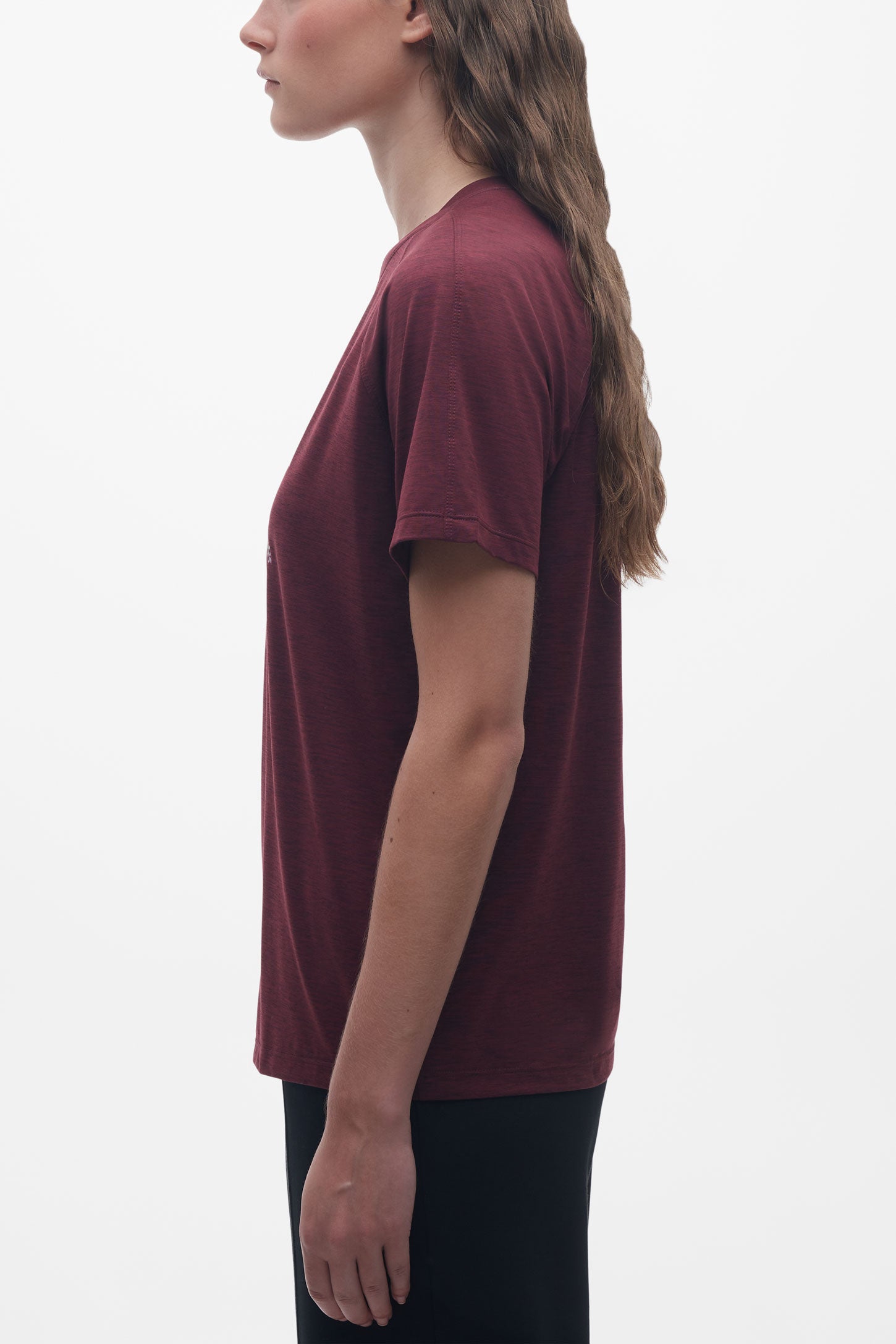 T-shirt col rond sport - Femme && ROUGE VIN