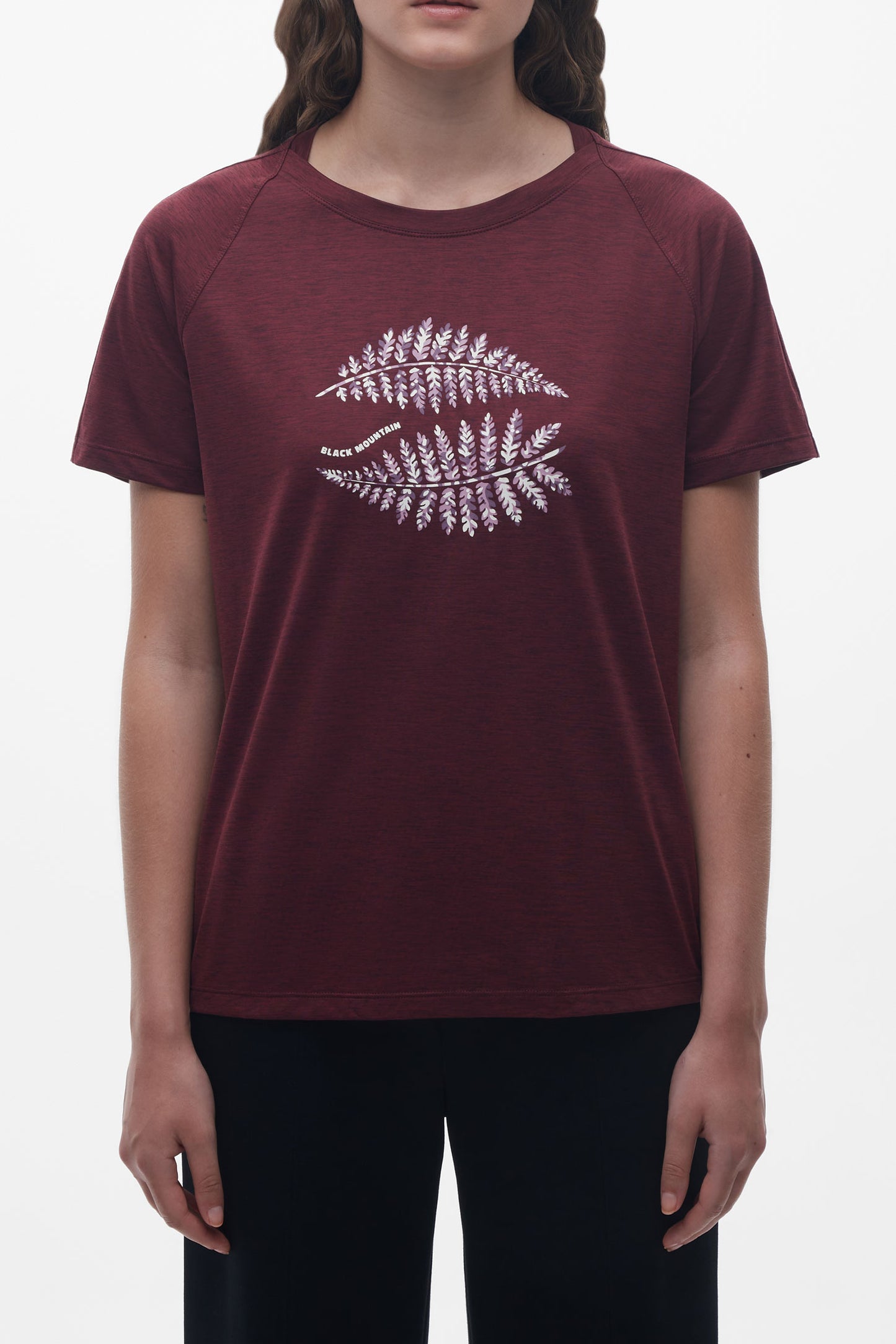 T-shirt col rond sport - Femme && ROUGE VIN