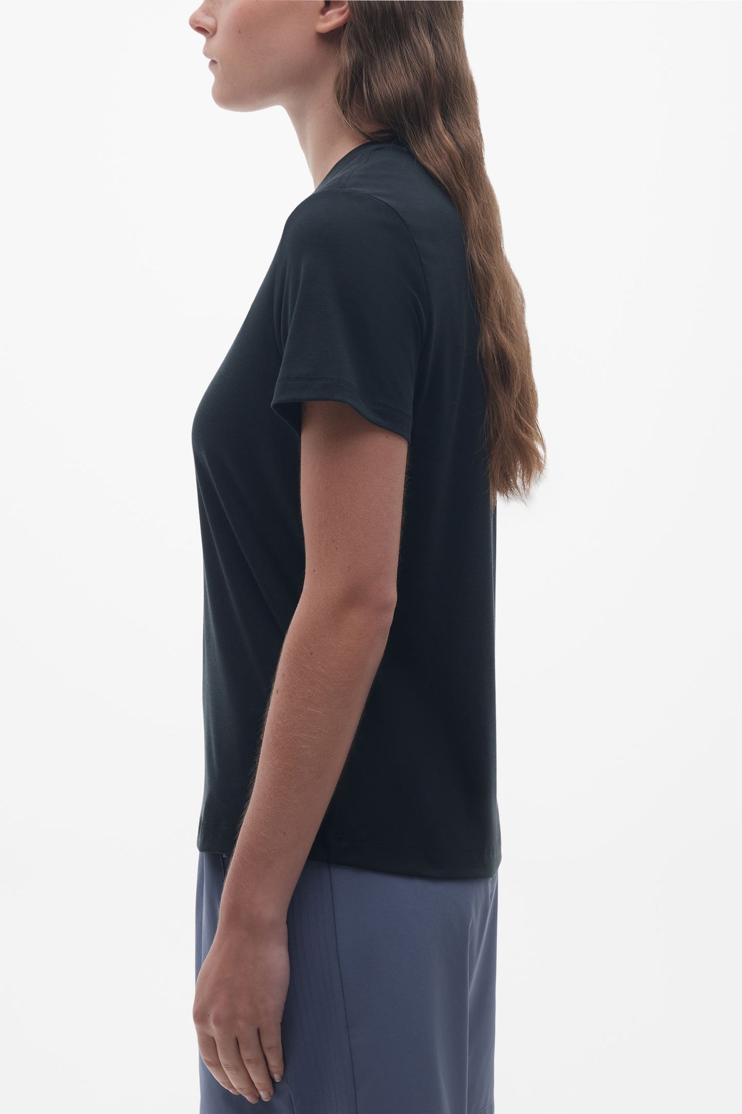 T-shirt sport col rond lyocell - Femme && NOIR