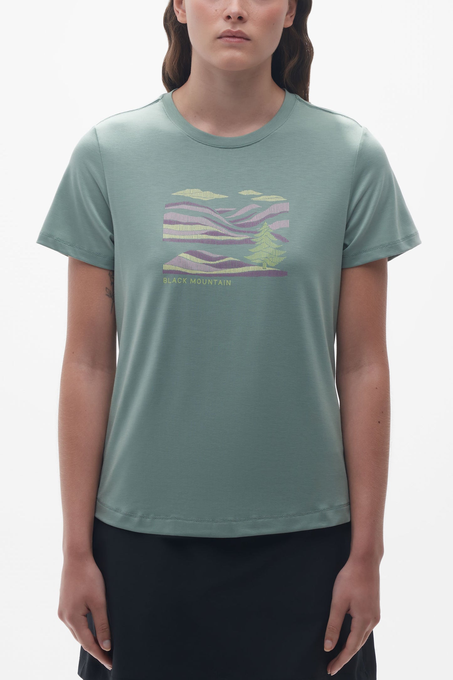 T-shirt sport col rond lyocell - Femme && VERT
