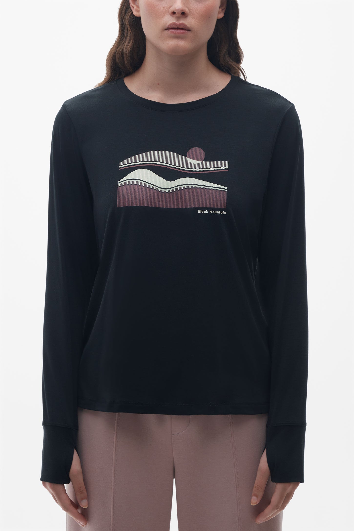 Chandail manches longues en lyocell - Femme && NOIR